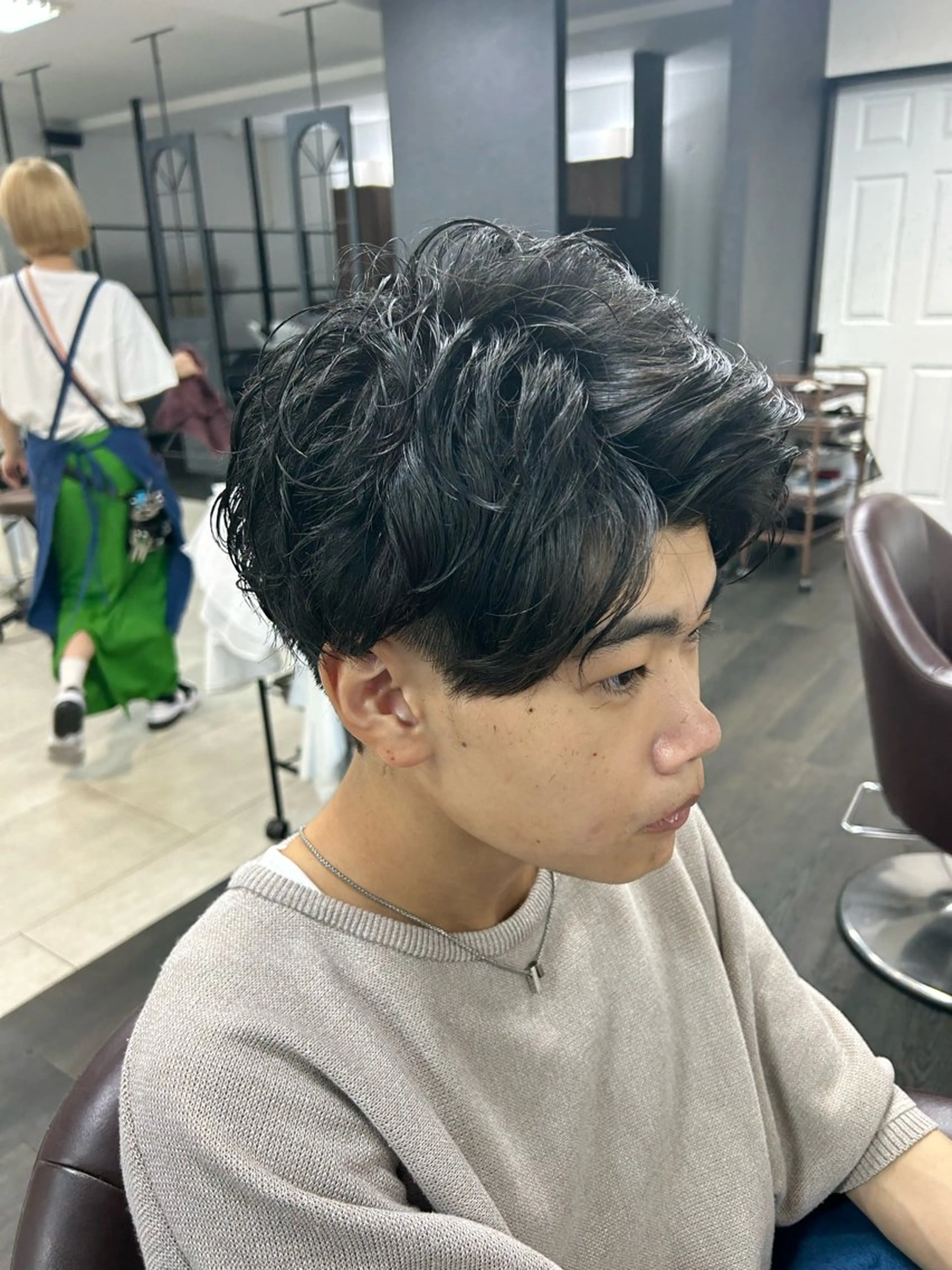 ショート パーマ メンズ アップバング メンズパーマ カット パーマ メンズパーマの達人 / タカシマダイスケのヘアスタイル