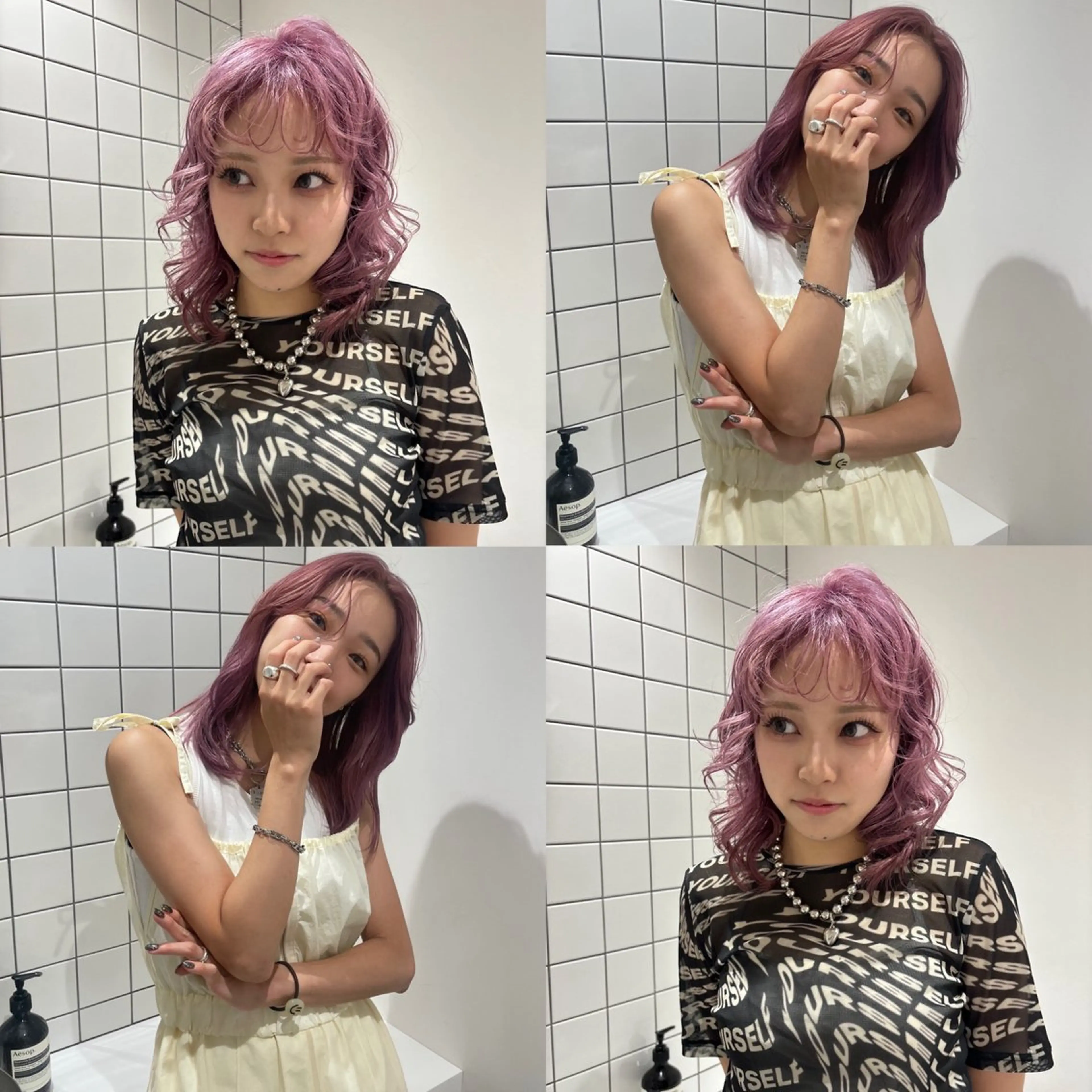 セミロング カラー YOLO上野所属・MANA/上野/ カラーモデル🖤✨のヘアスタイル