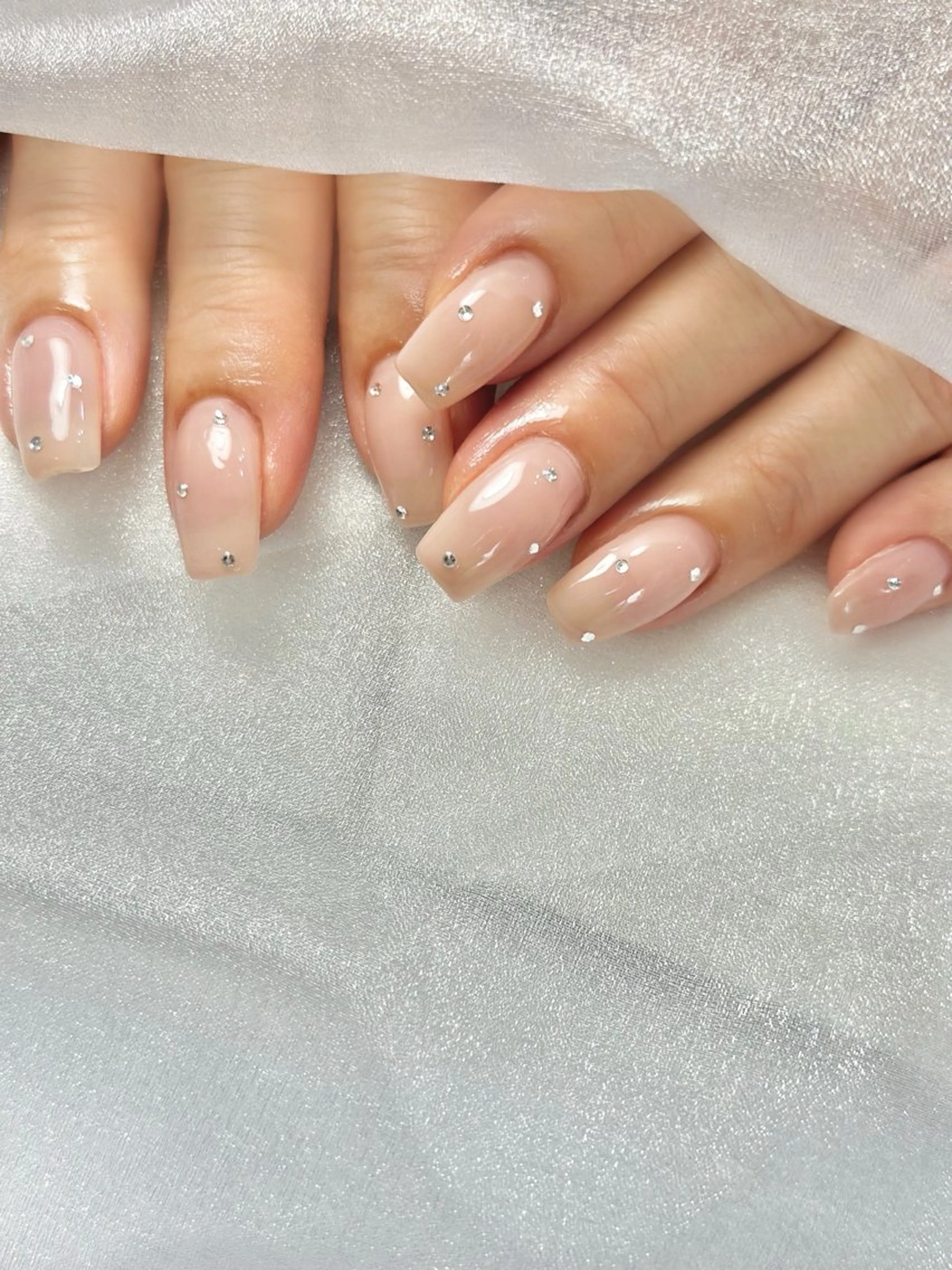 ネイル 韓国ネイル シンプルネイル ストーンネイル ワンホンネイル bibiwoo Ayakoのネイルデザイン