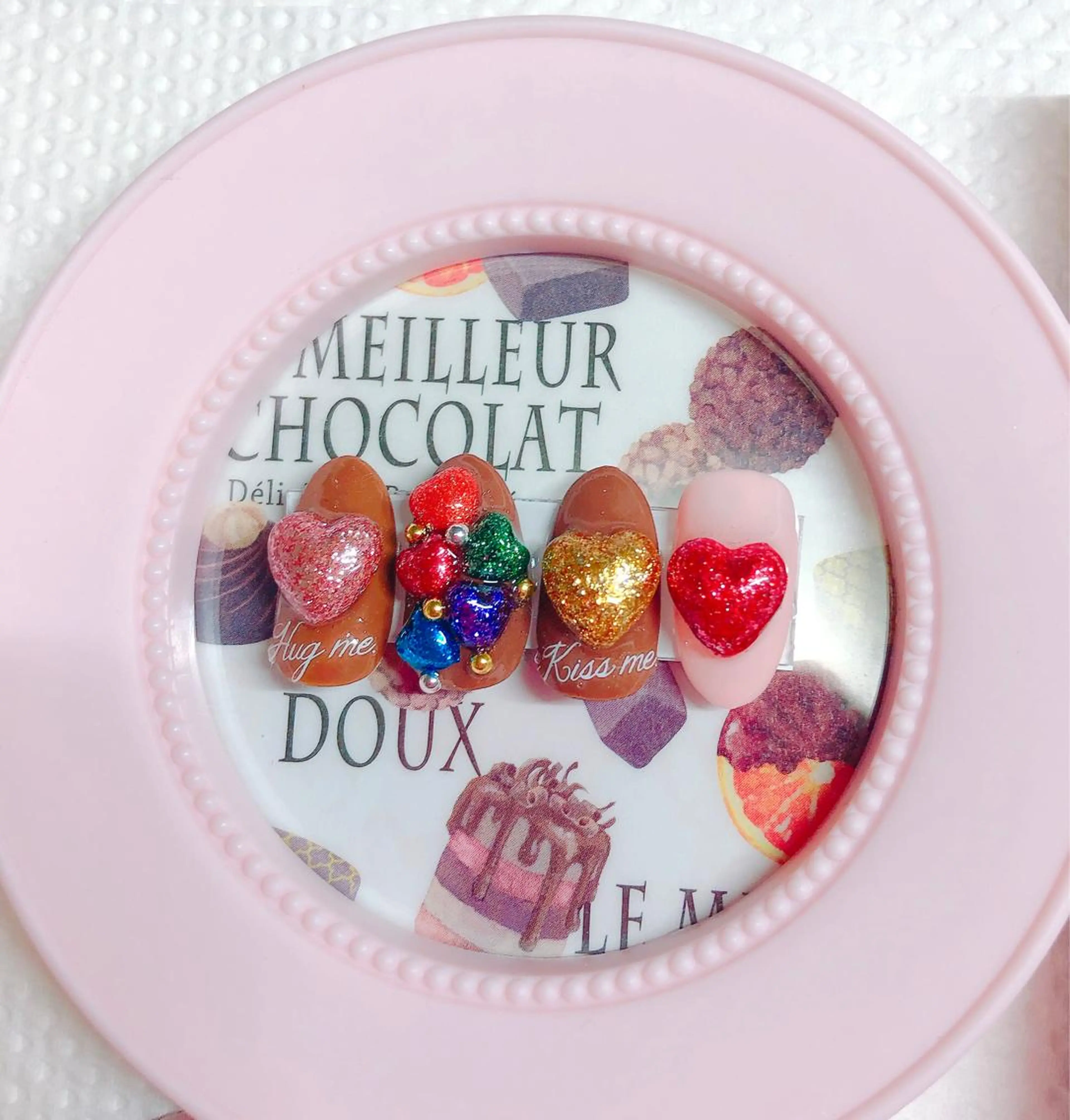 ネイル バレンタイン CROWN プライベートサロンのネイルデザイン