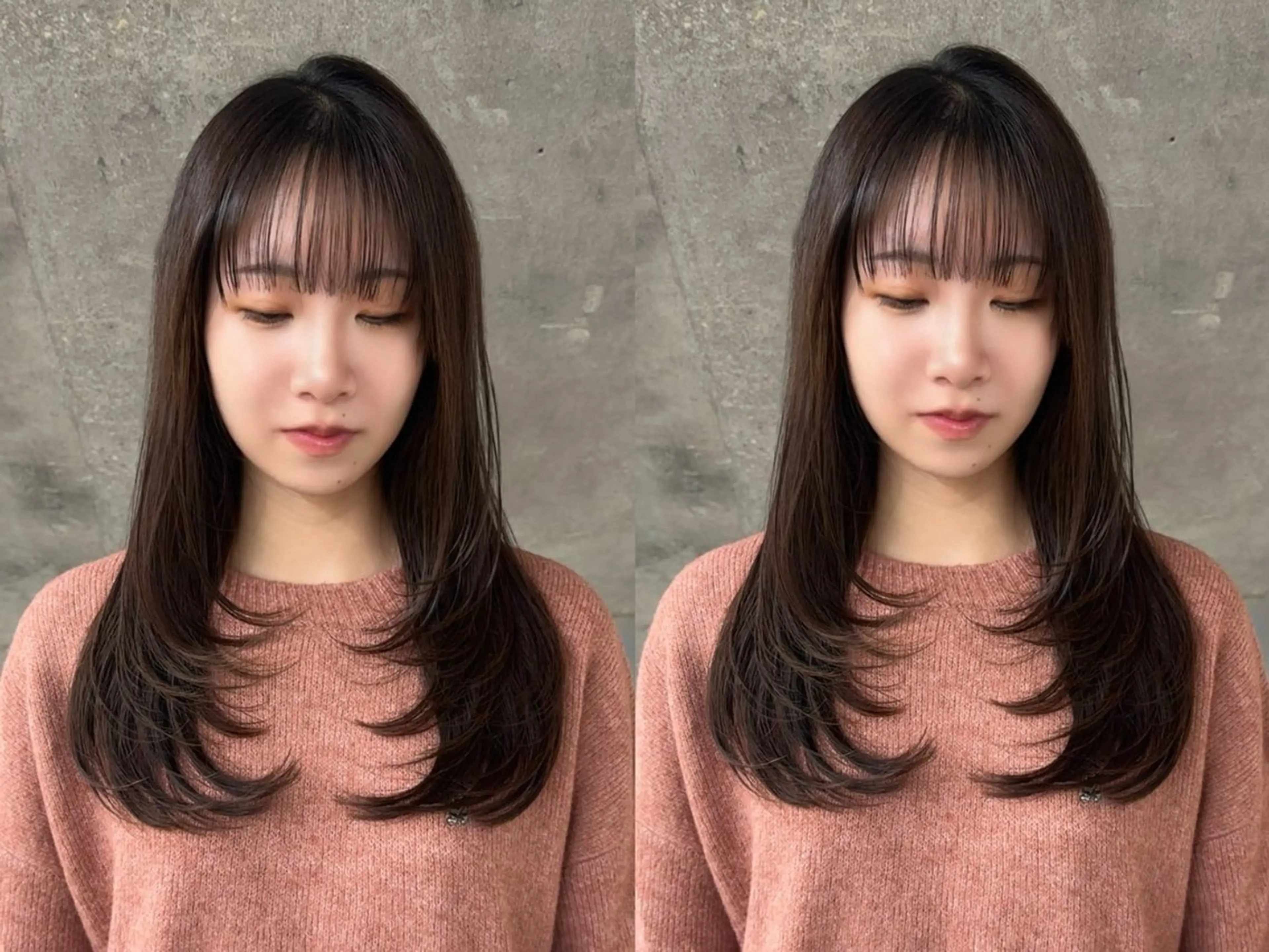 セミロング レイヤーカット ヘアカラー 小野寺 彩圭のヘアスタイル
