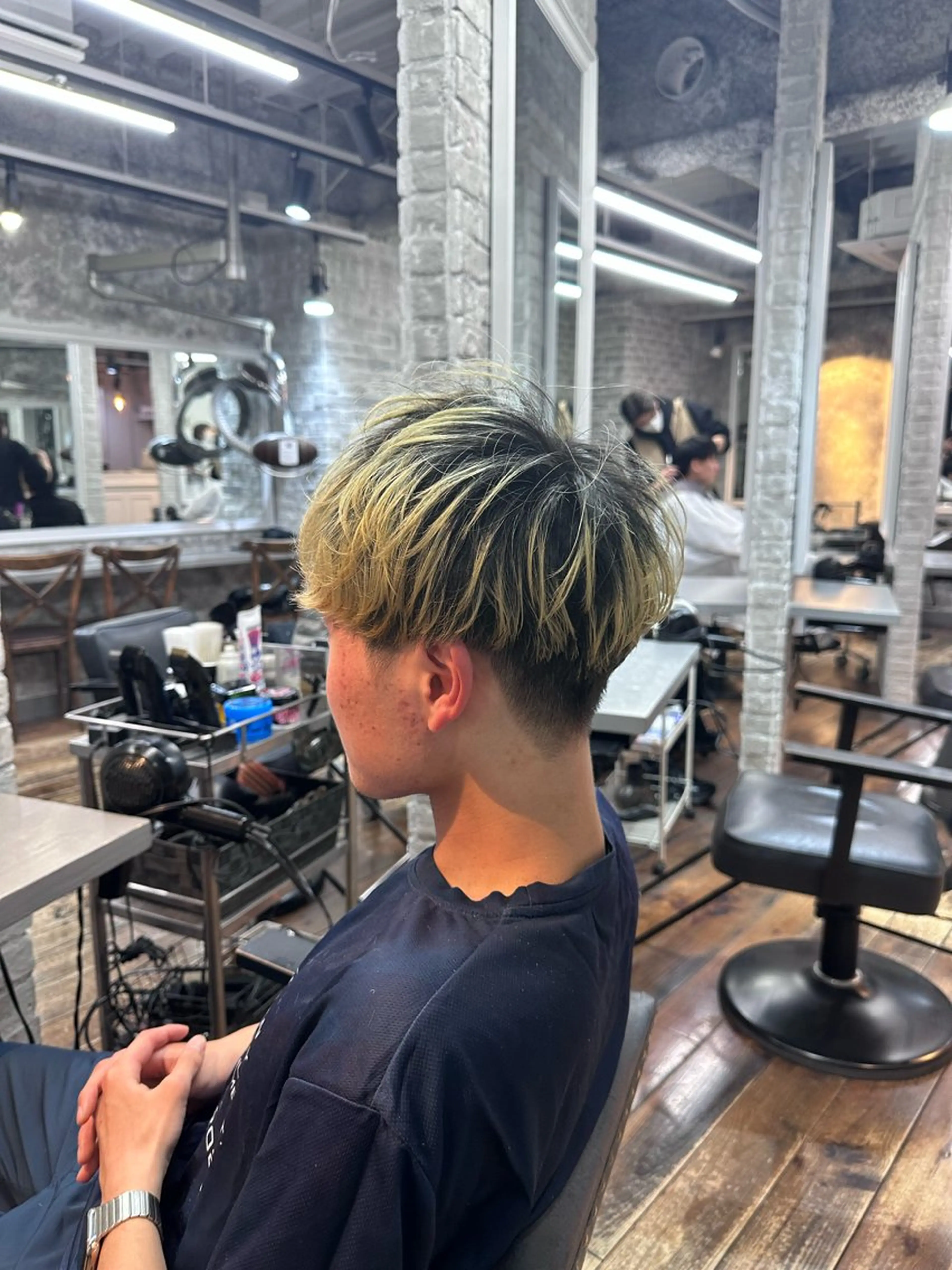 ショート メンズ 🩵つなぎショート✨ パーマスタイル みくのヘアスタイル