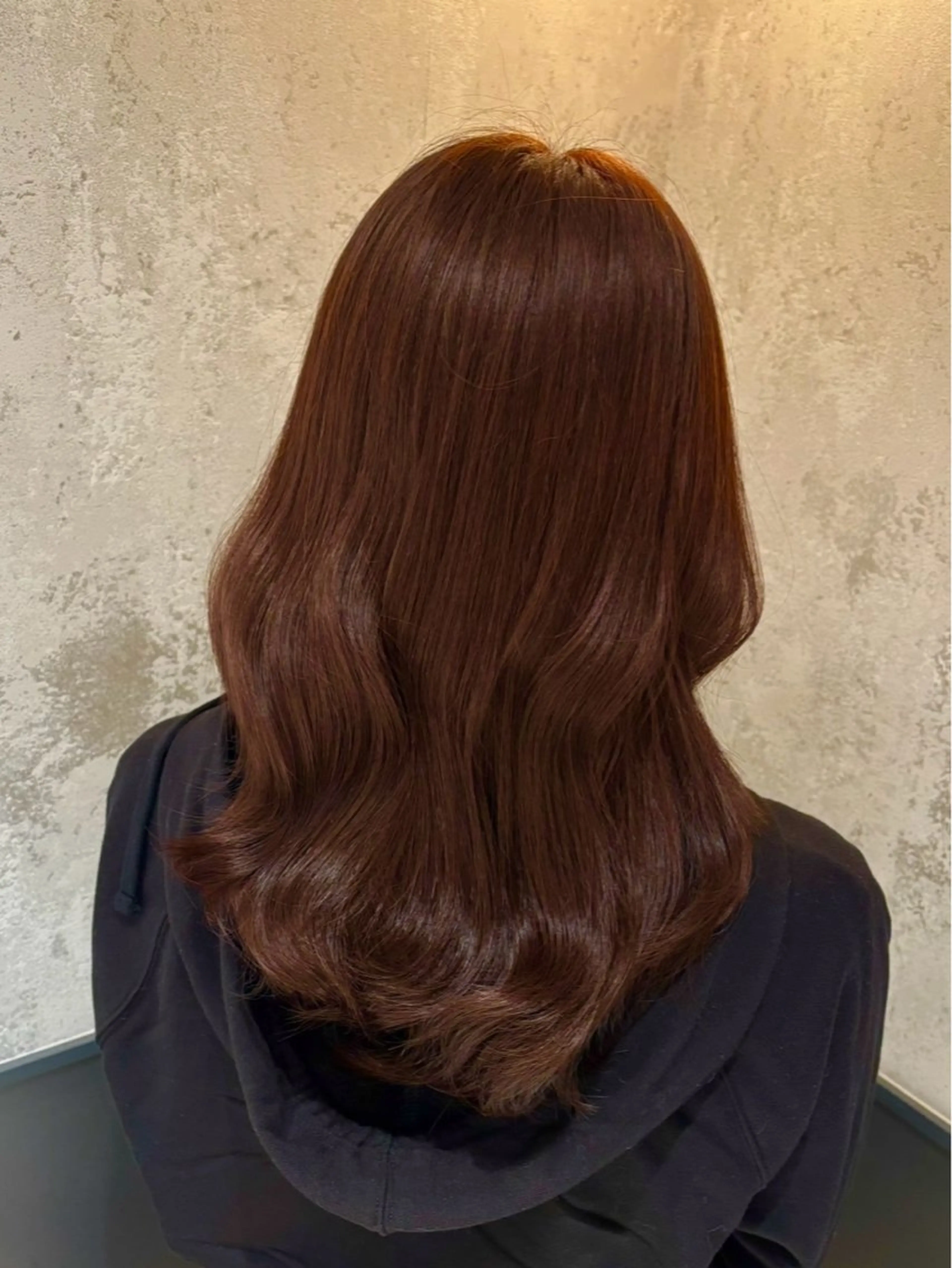 ロング カラー ブラウンカラー ダブルカラー オレンジ オレンジブラウン 髪質改善/縮毛矯正/ 艶カラー/ヘッドスパのヘアスタイル
