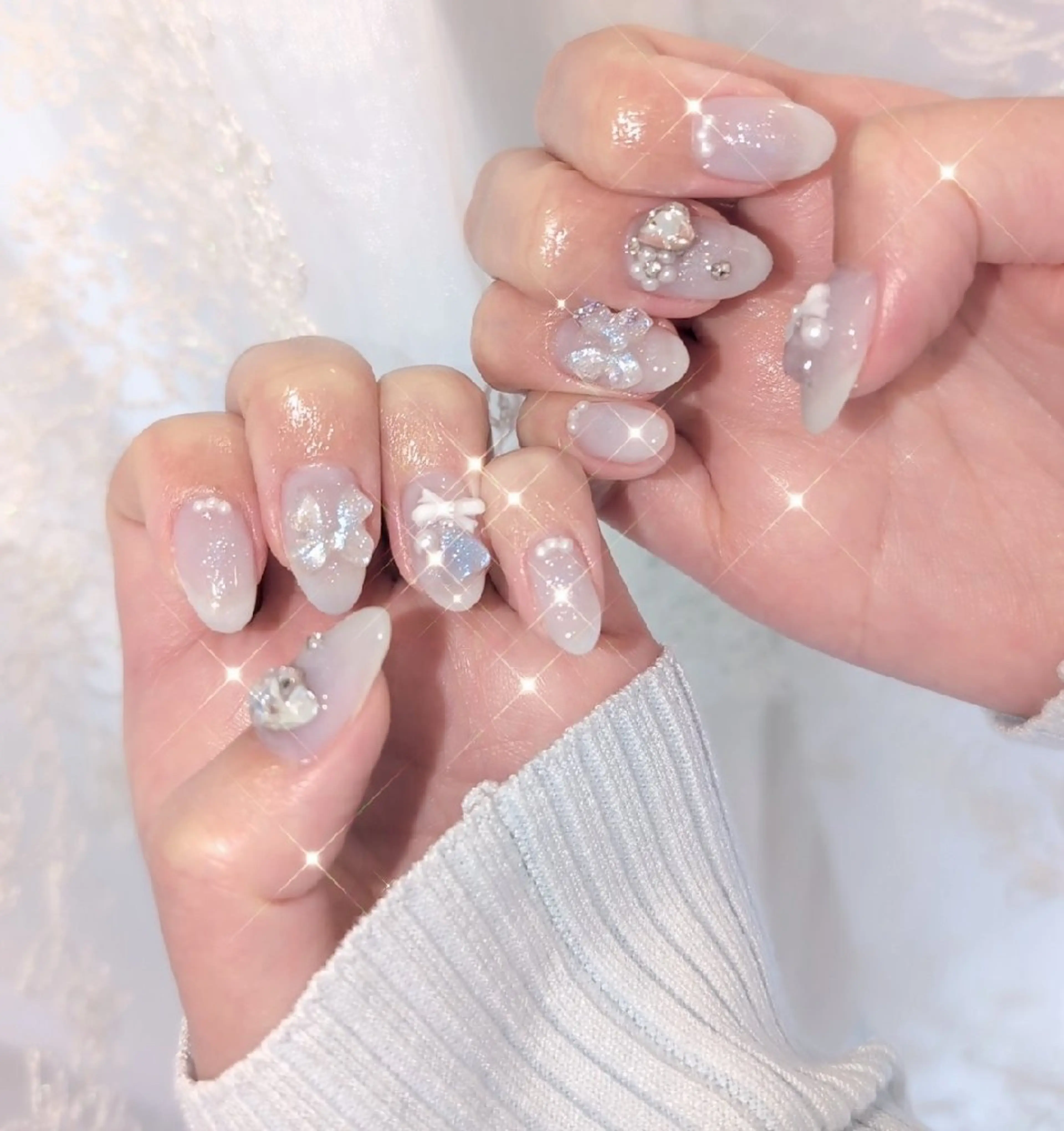 ネイル 長さ出し ジェルネイル 韓国ネイル マグネットネイル ニュアンスネイル ハンドネイル I LOVE ME NAIL.｡.:*♡のネイルデザイン