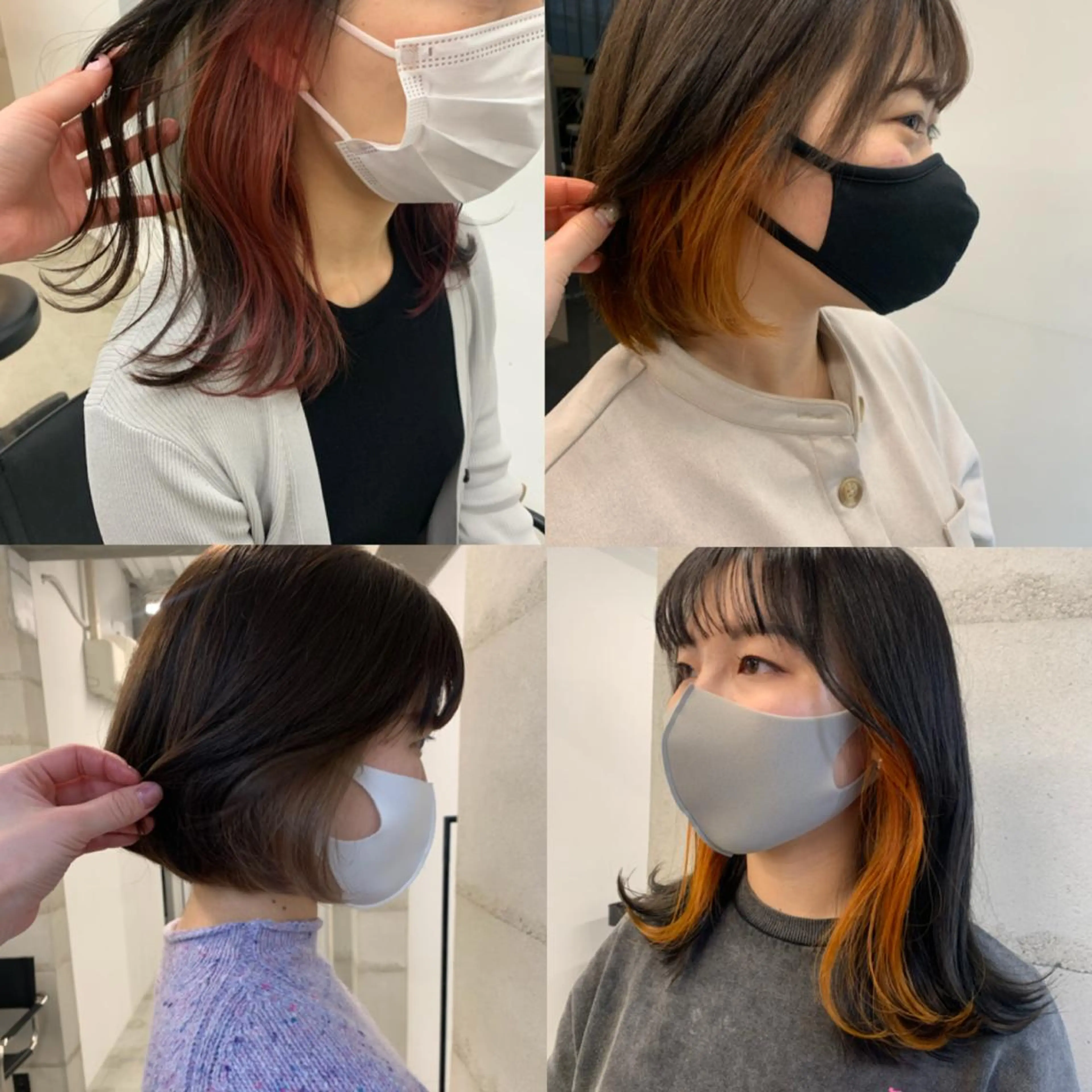 ミディアム カラー 透明感/オリーブ/ グレージュ/YUKAのヘアスタイル