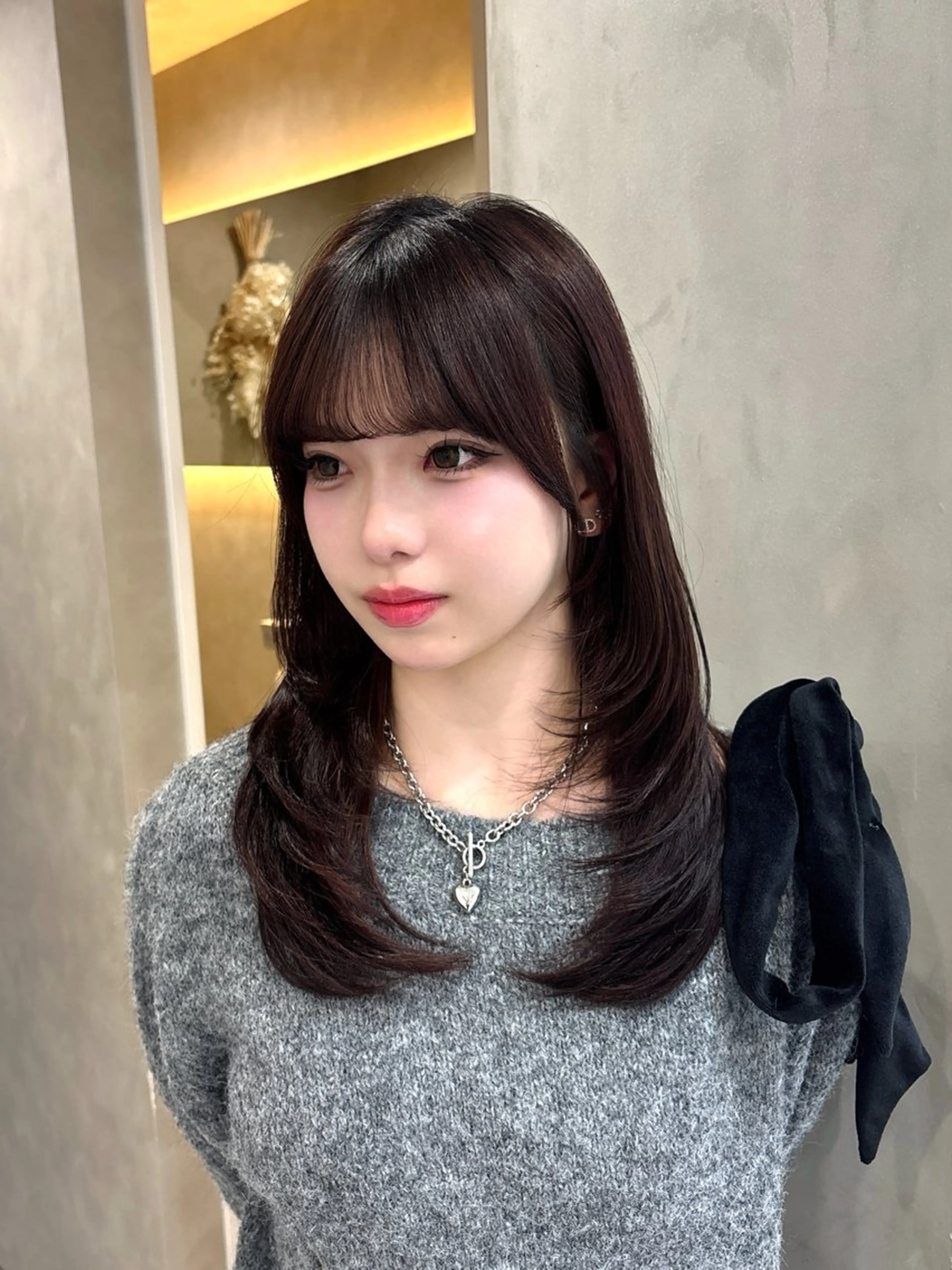 セミロング レイヤーカット カット ヘアカラー トリートメント 韓国ヘア/レイヤーカ ット/ASAKA🤍のヘアスタイル