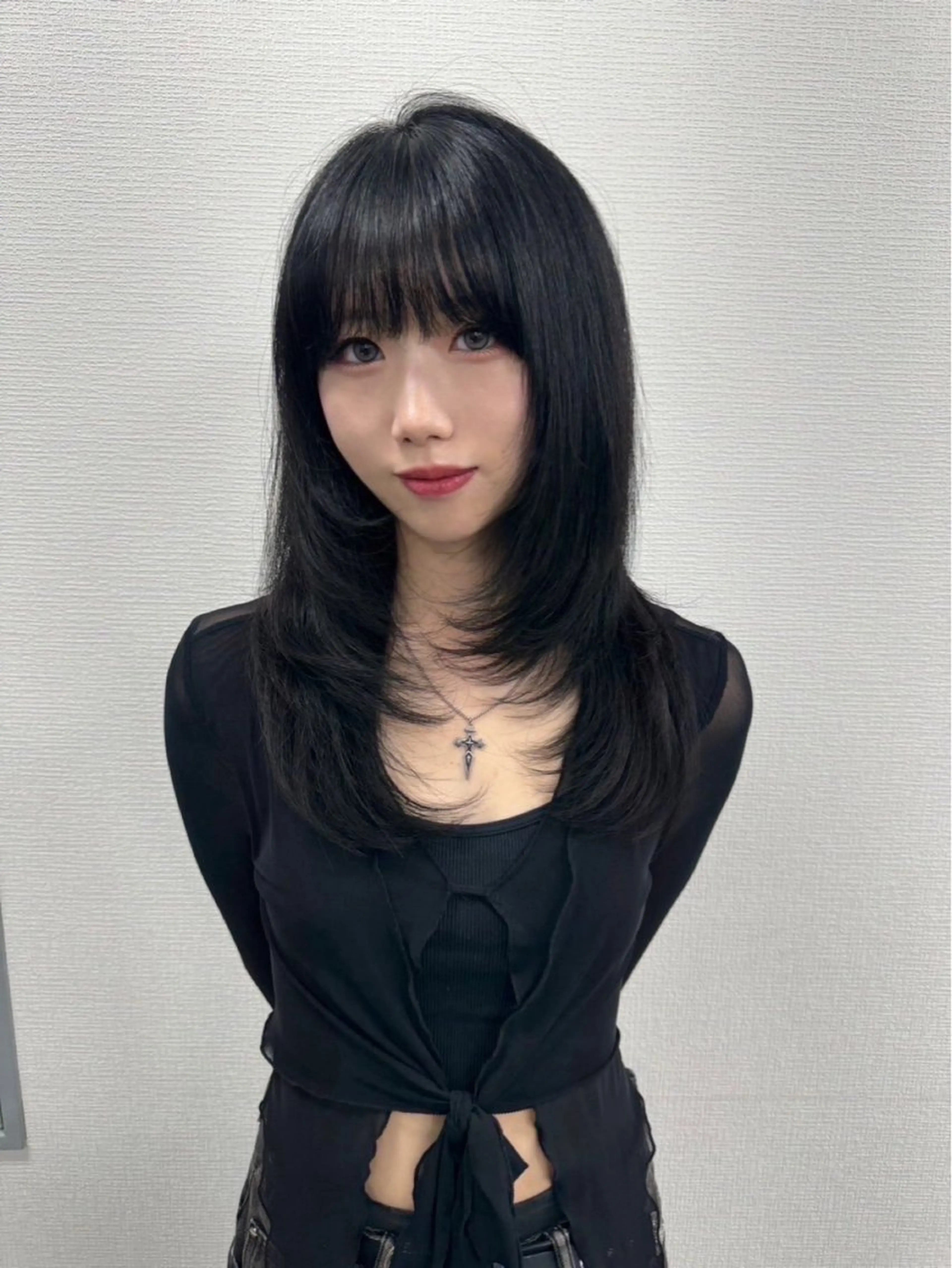 ロング カラー ヘアアレンジ 韓国レイヤーカット /韓国トレンドカラーのヘアスタイル