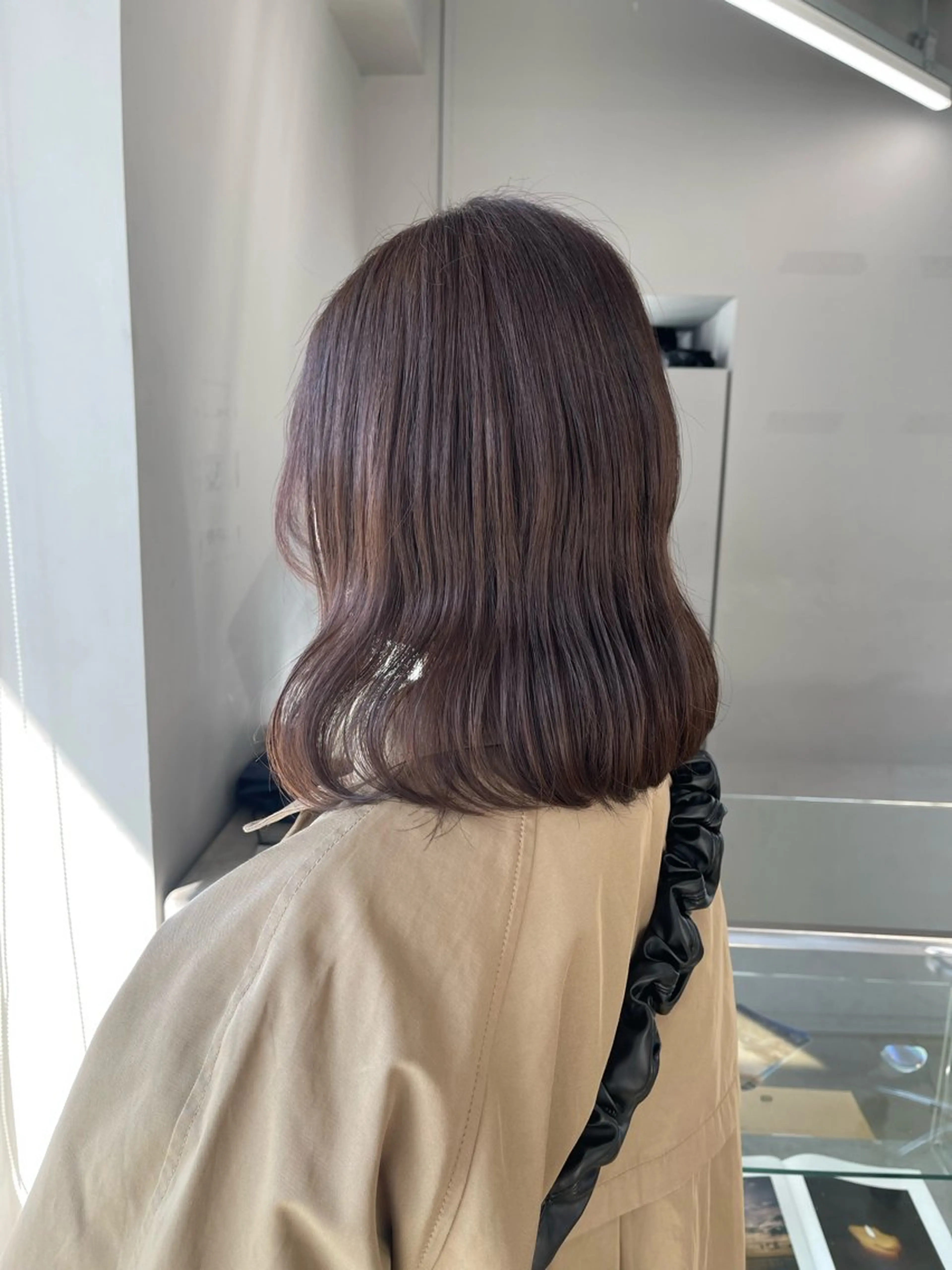 ミディアム カラー ヘアカラー トリートメント 愛莉/ラベンダー/ ベージュ/ブラウンのヘアスタイル