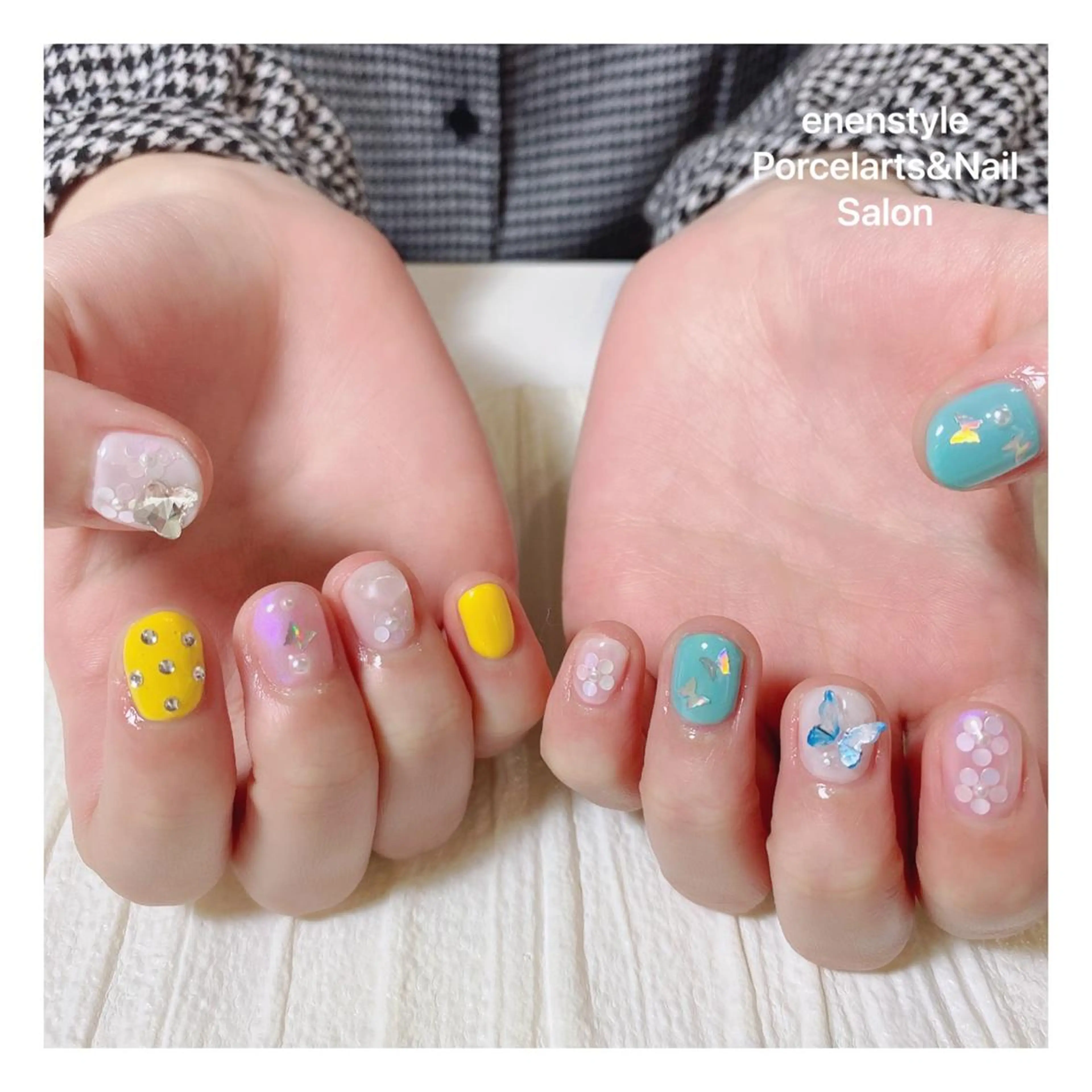 ショート ネイル ハンドネイル 👑enen style👑のネイルデザイン