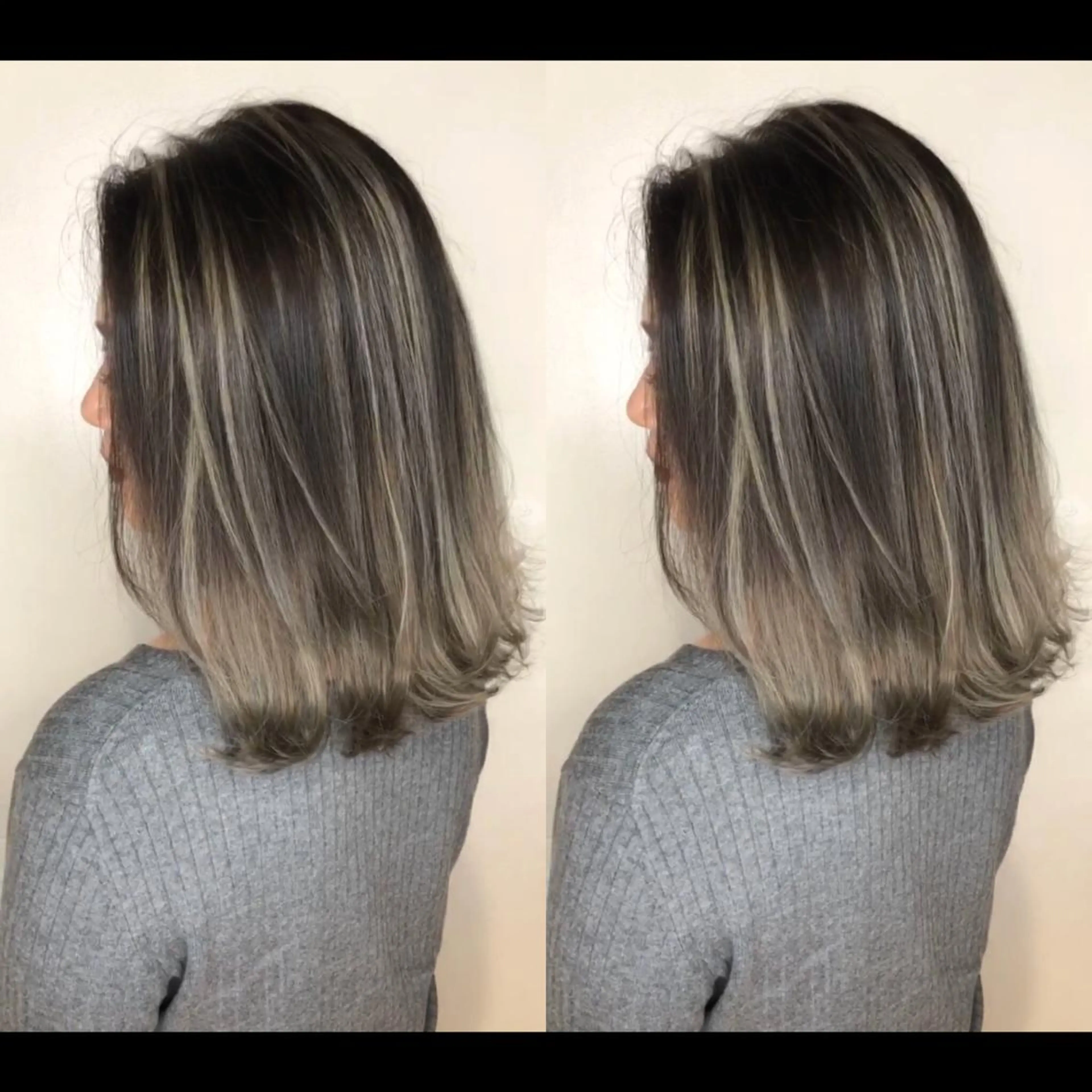 ミディアム カラー バレイヤージュ ベージュカラー ダークグレー ダークグレージュ グレージュ ヘアカラー 渡邊 直輝のヘアスタイル