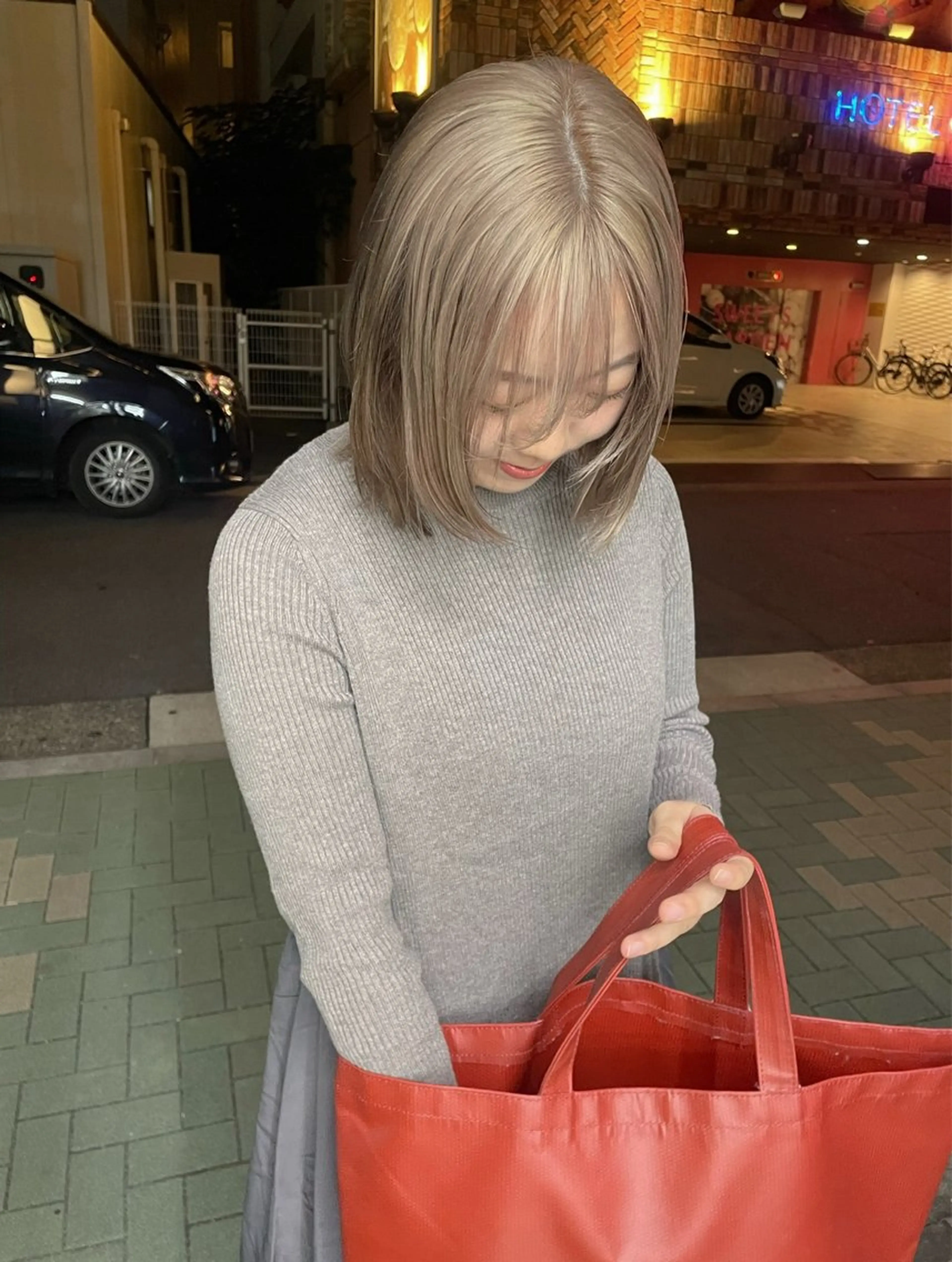 ミディアム ボブカットモデル/パ ーマ/harunaのヘアスタイル