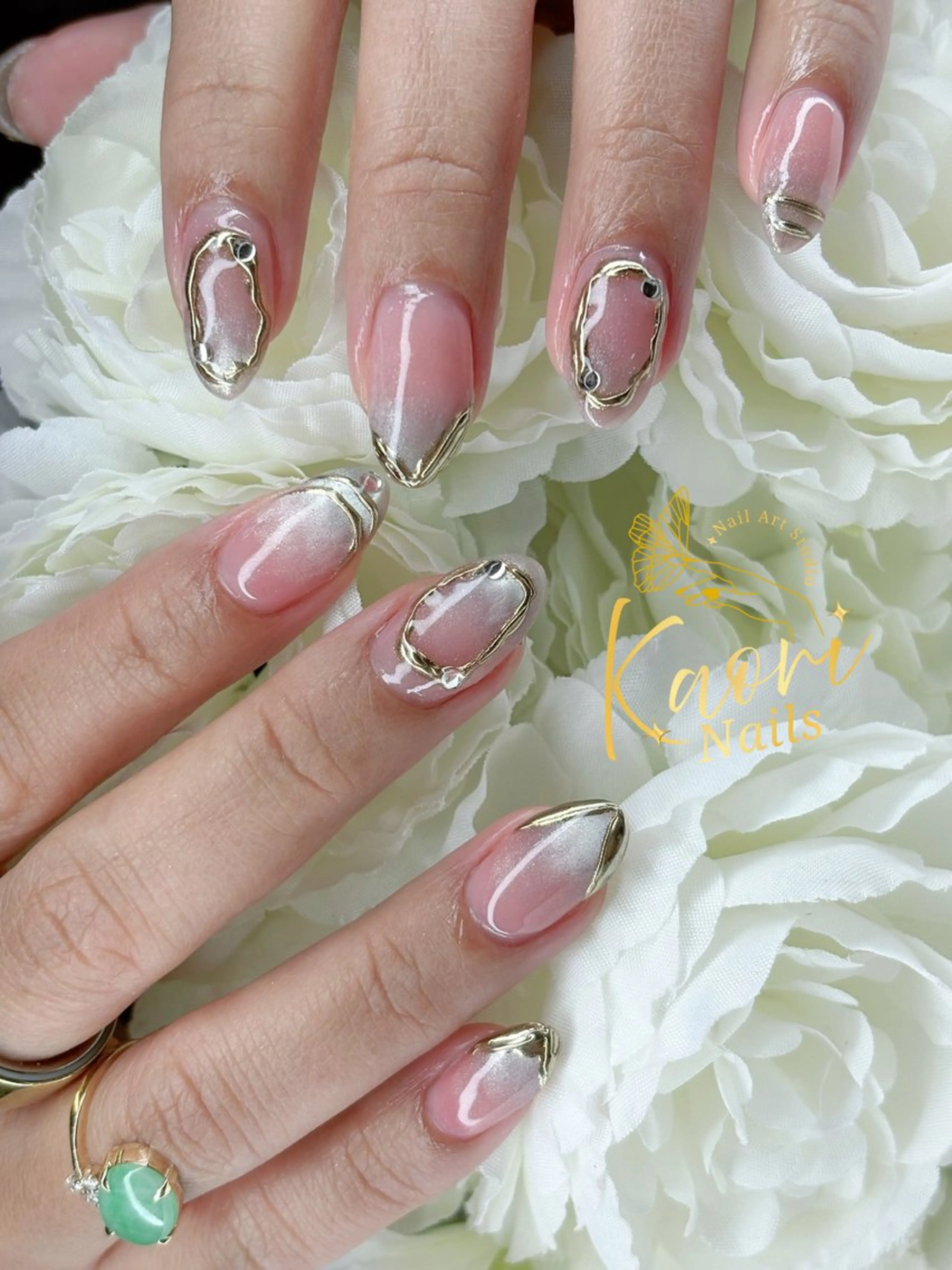 ネイル ジェルネイル 韓国ネイル ニュアンスネイル ワンホンネイル Haru Kaori 渋谷のネイルデザイン