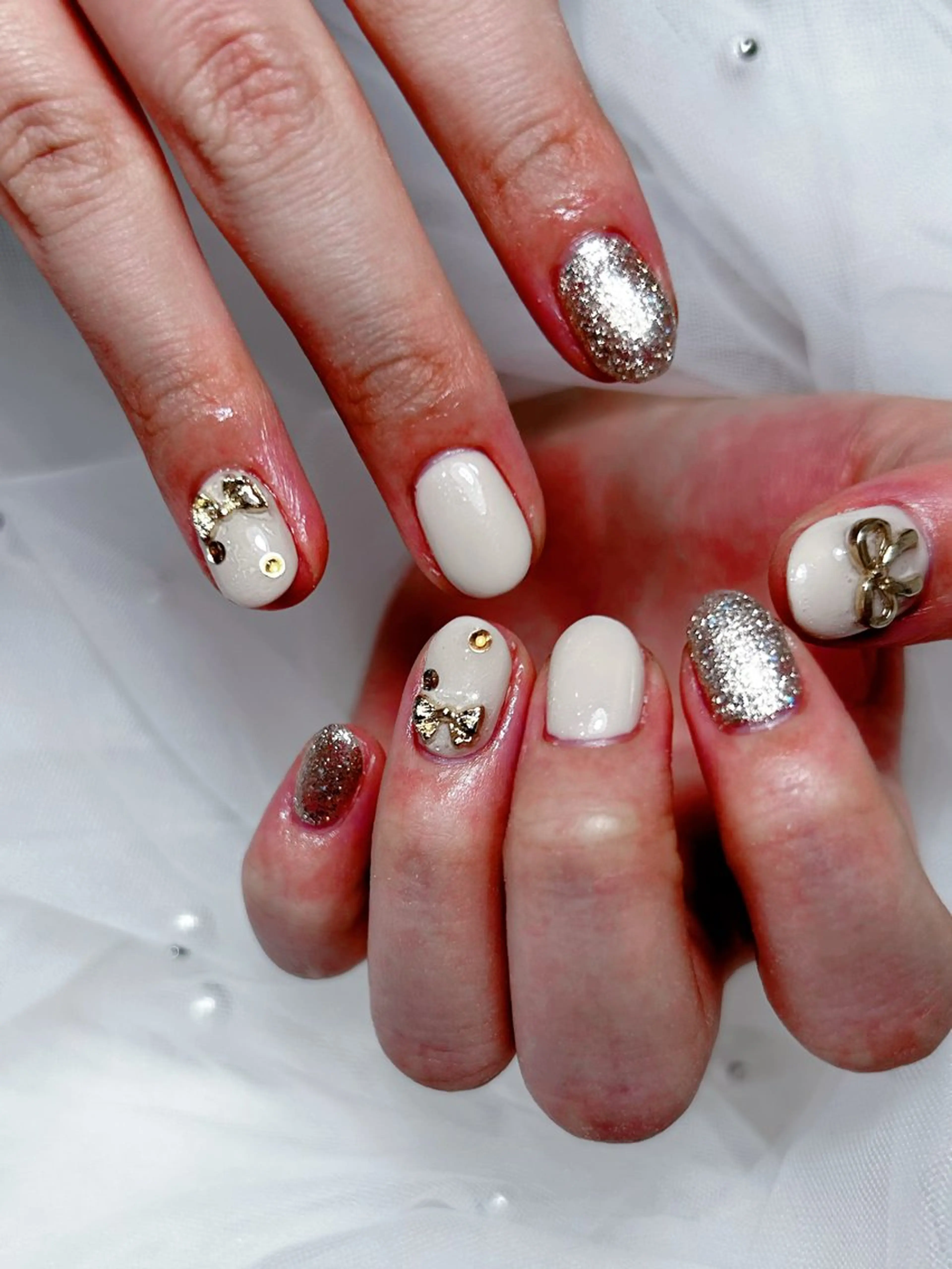 ネイル アートネイル 桜ネイル フレンチネイル ガラスフレンチ グラデーション 🌈 Laule'aのネイルデザイン