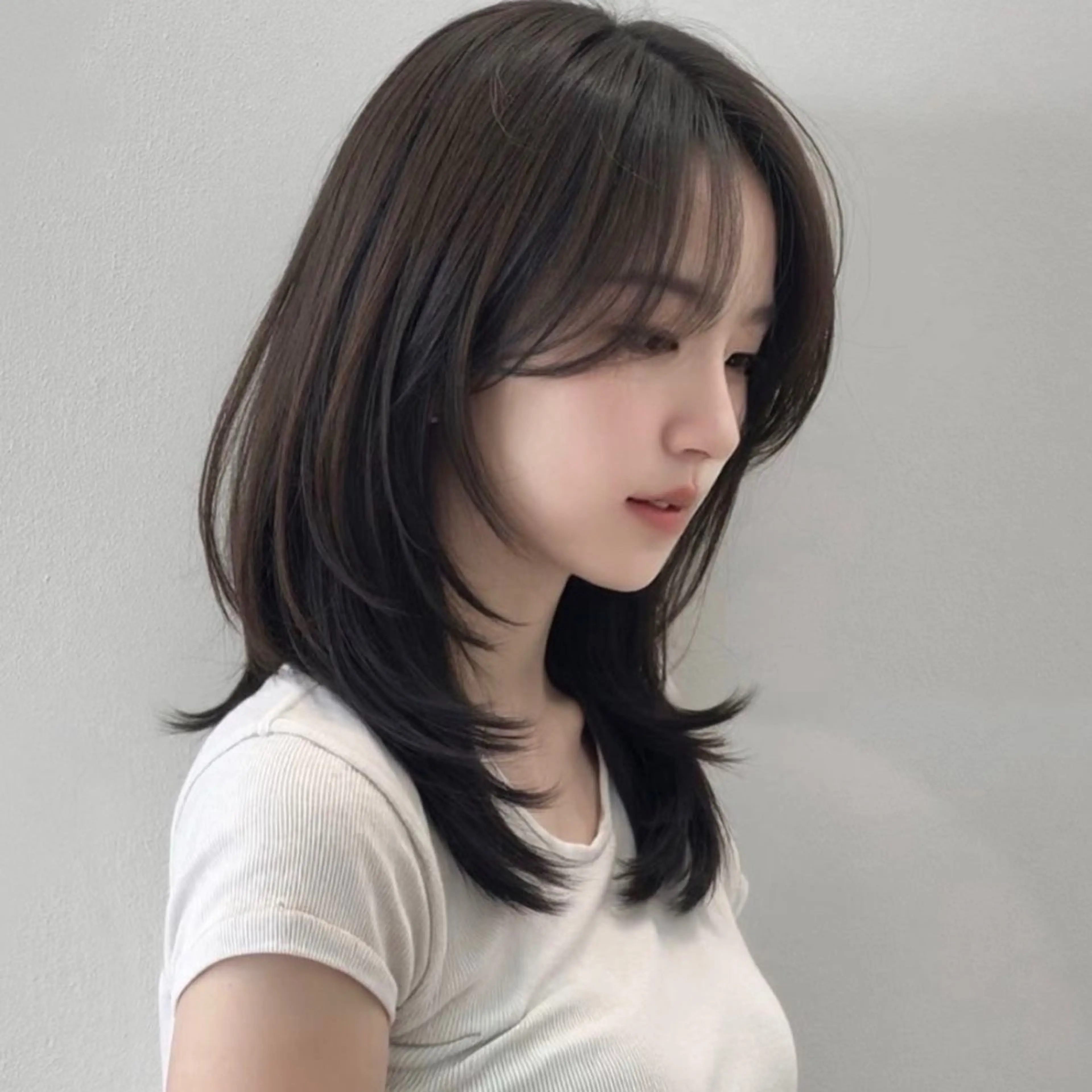 ミディアム カラー カット ヘアカラー トリートメント 山崎/ボブ縮毛矯正 レイヤー髪質改善のヘアスタイル