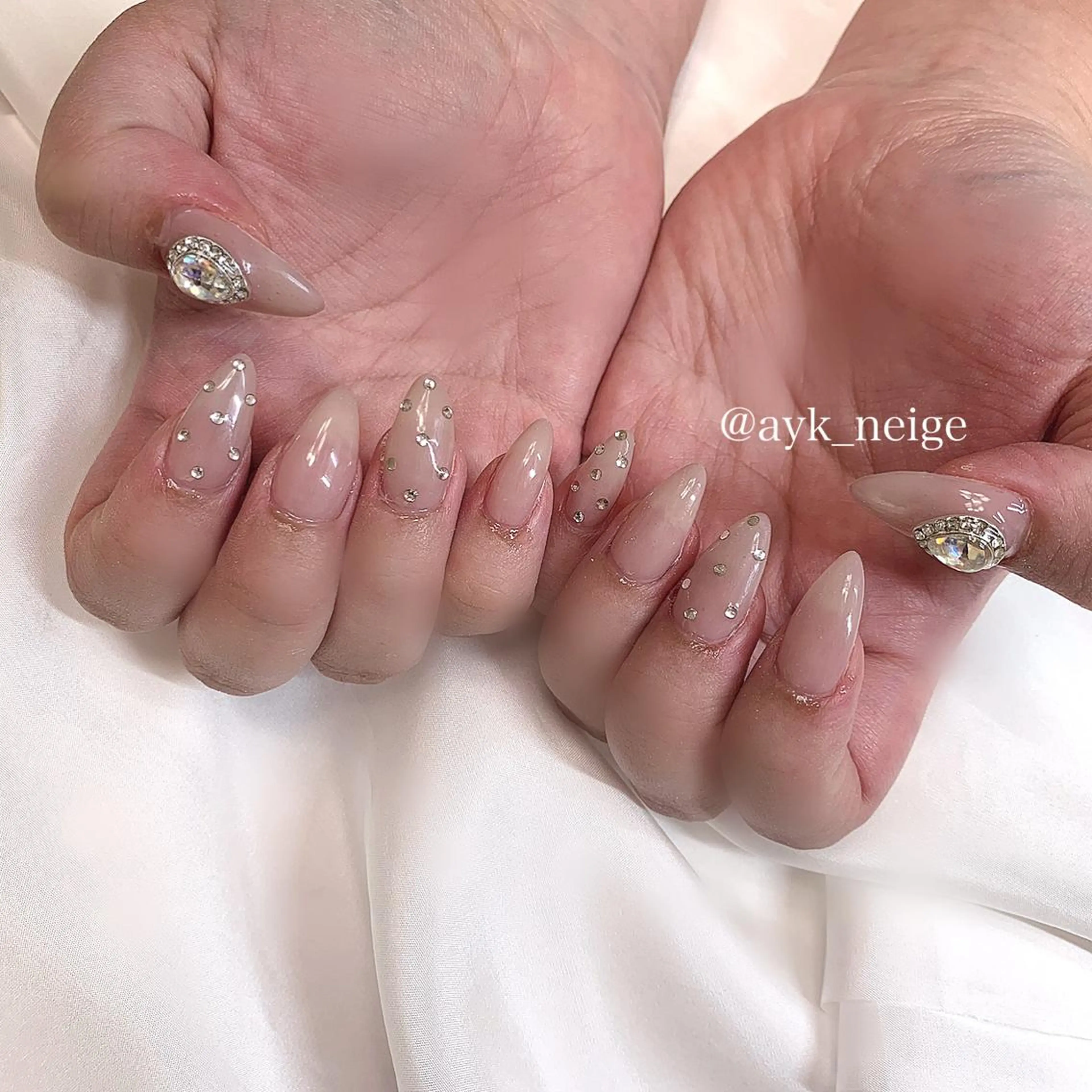 ネイル フットネイル 氷ネイル・うるうるネイル 韓国ネイル マグネットネイル 冬ネイル n'eige nail所属・大谷 綾香のネイルデザイン