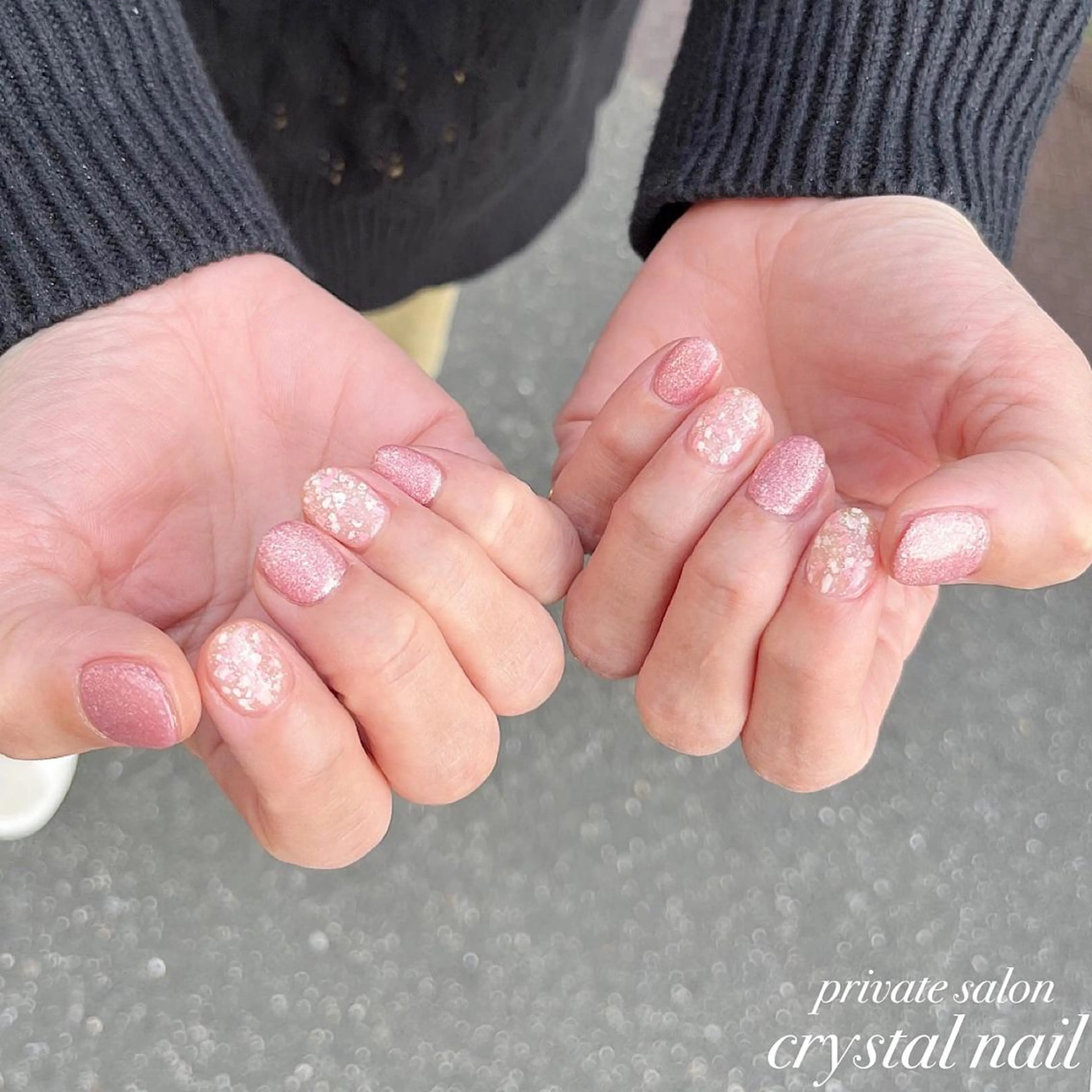 ネイル シンプルネイル 春ネイル Crystal Nailのネイルデザイン