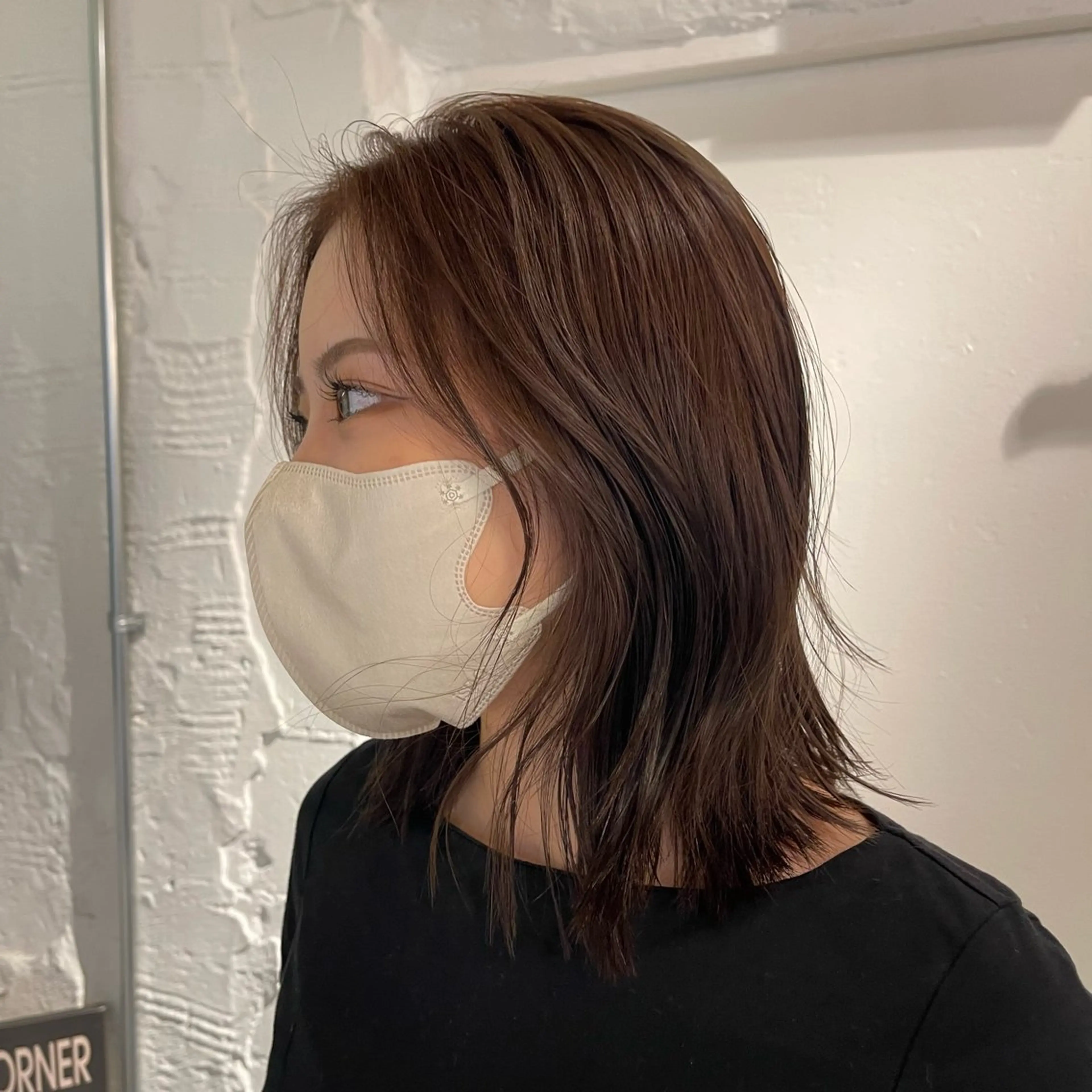 ミディアム カラー 透明感カラー ヘアカラー トリートメント nameless miichiのヘアスタイル