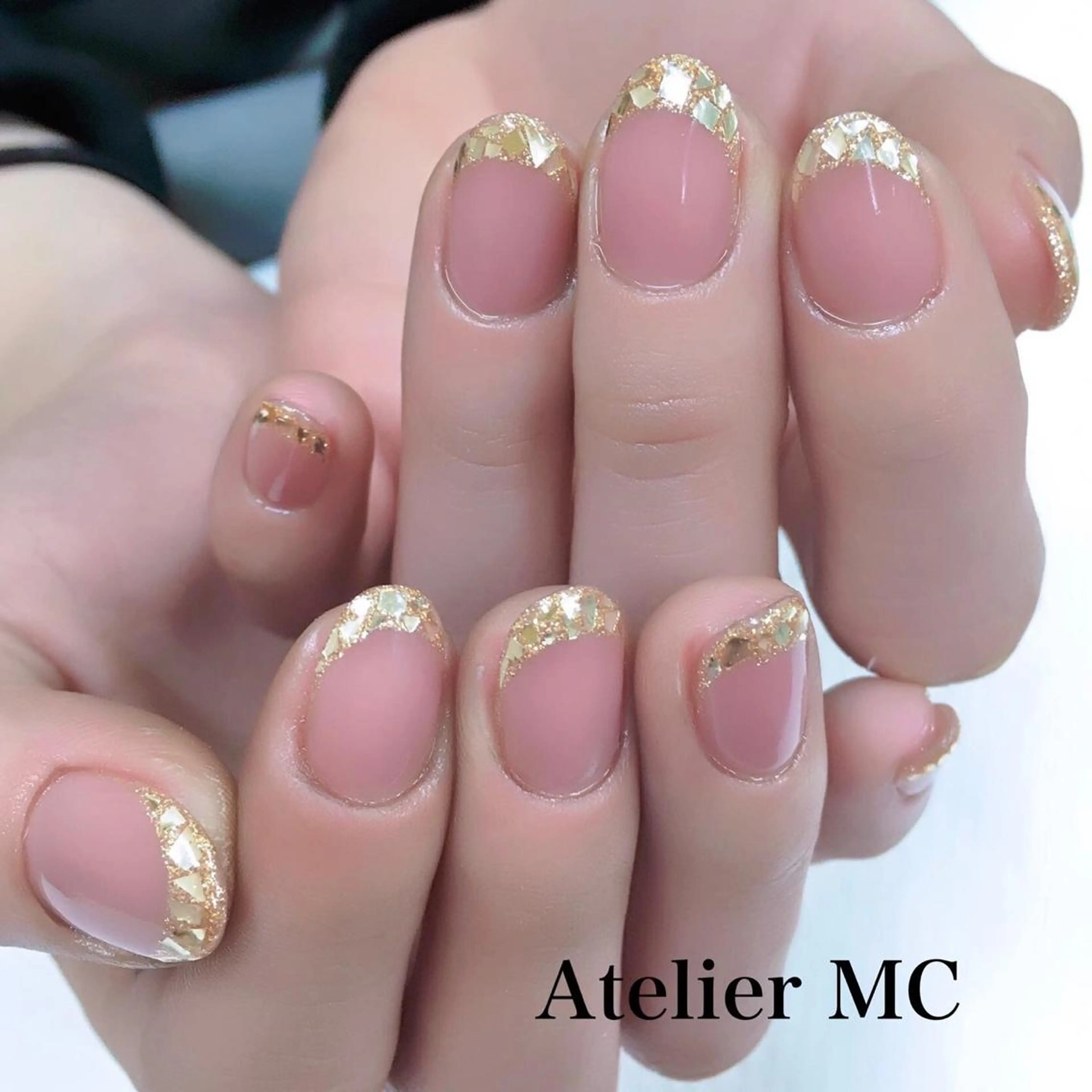 ネイル カジュアル 成人式 入学式 長さ出し フレンチネイル ハンドネイル アトリエ エムシー 【新富町・東銀座】のネイルデザイン