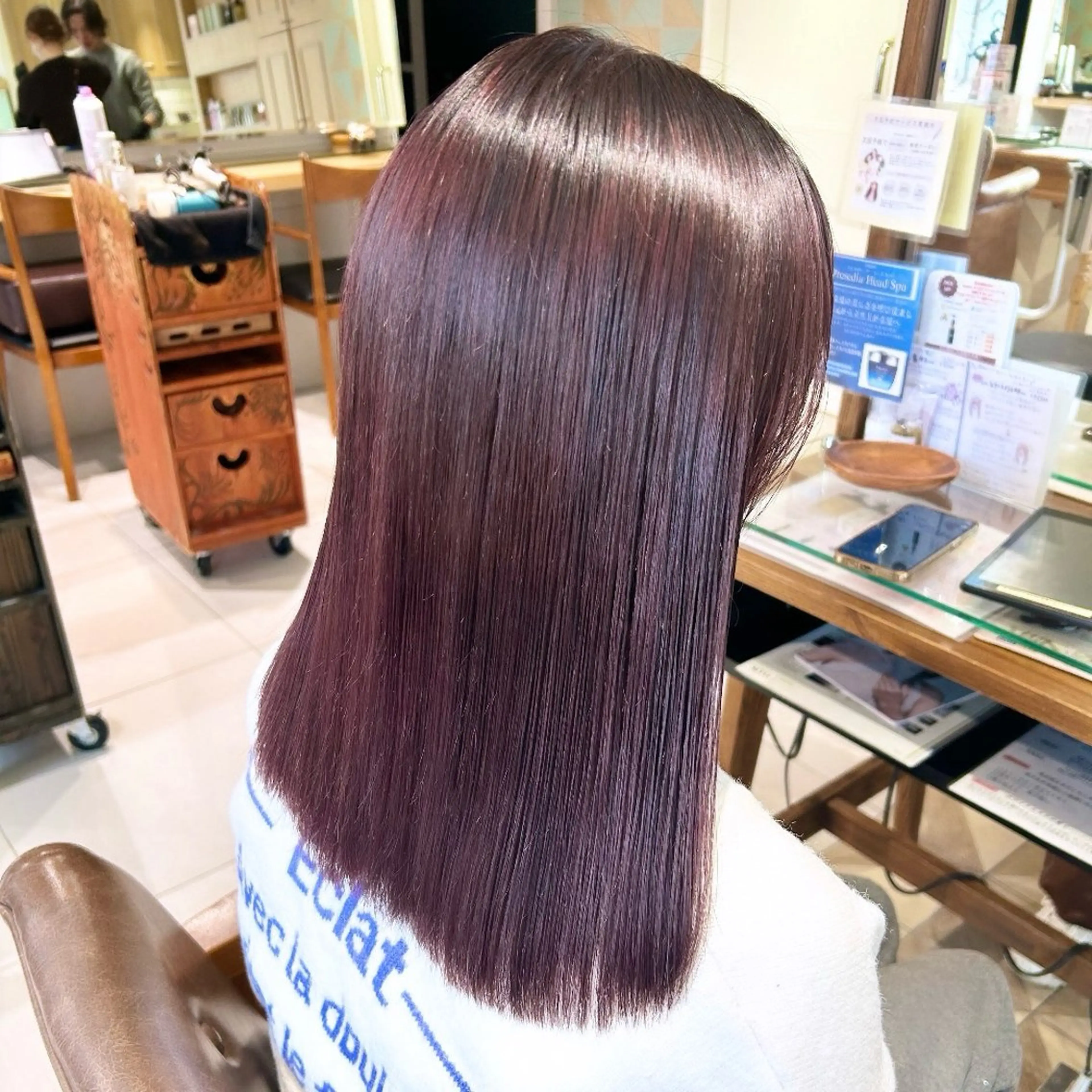 セミロング カラー ヘアアレンジ カット ヘアカラー 吉水 彩乃 /ボブ/艶感カラーのヘアスタイル