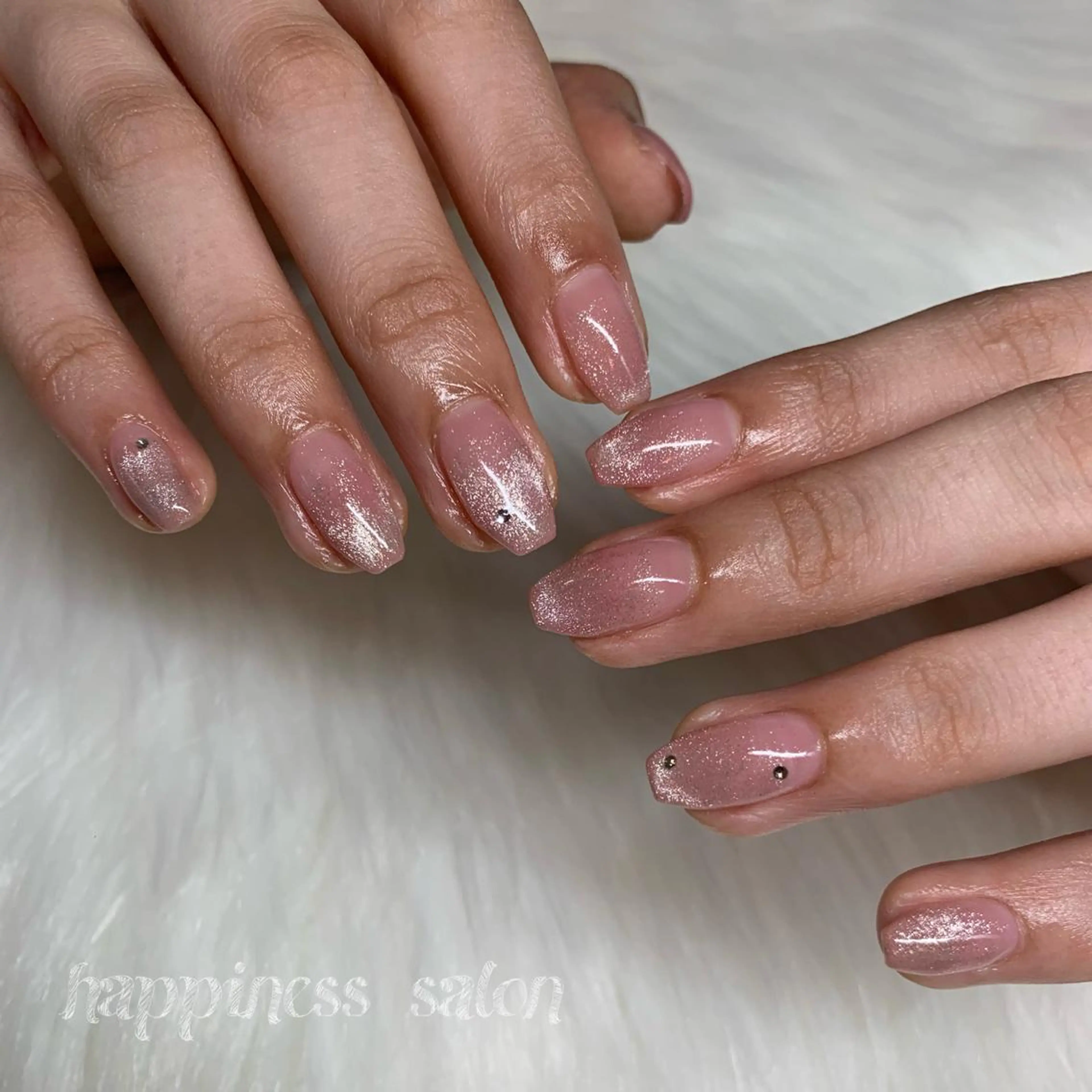 ネイル アートネイル グラデーション ハート ロングネイル マグネットネイル happiness nailのネイルデザイン