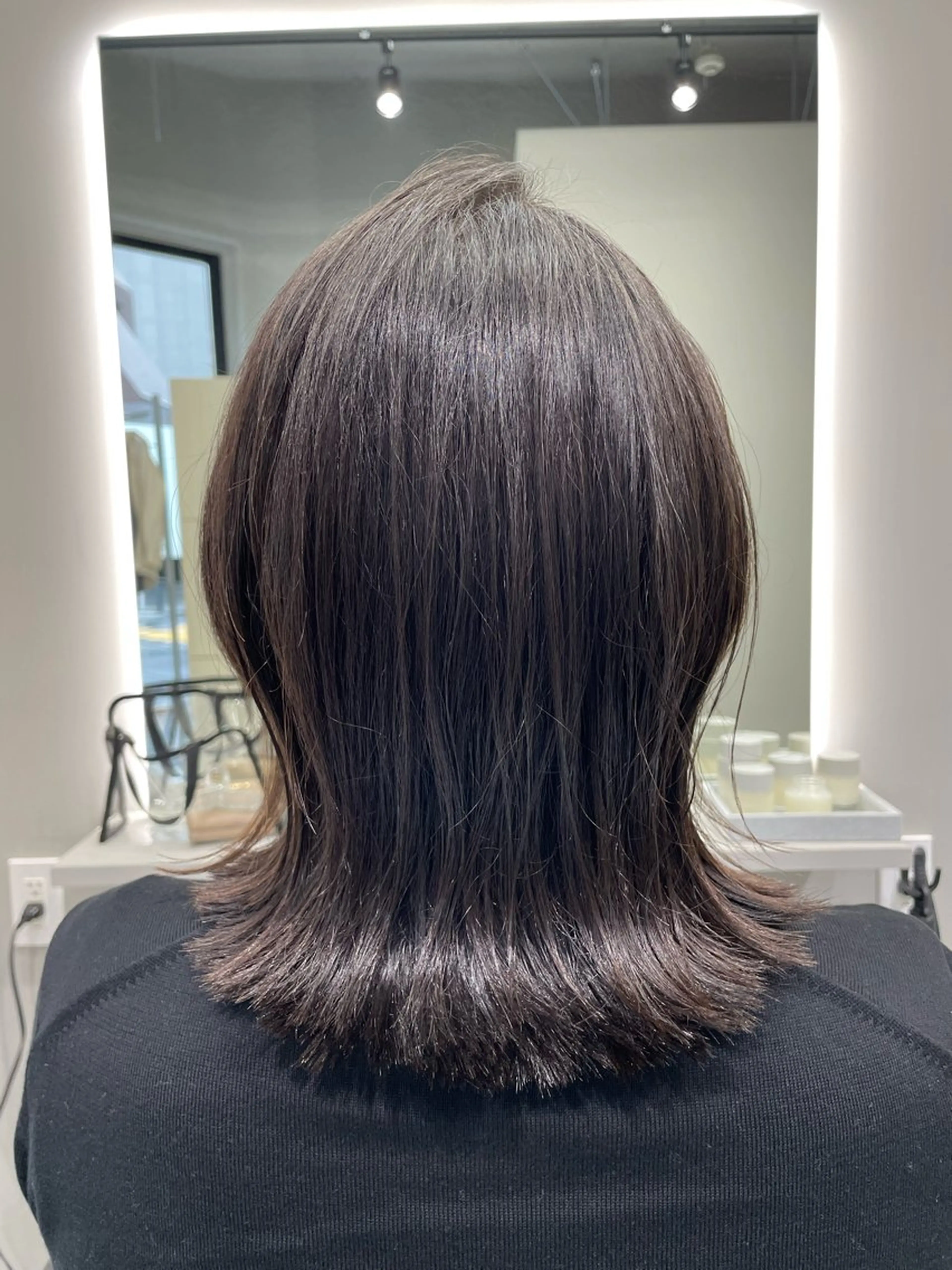 ミディアム カラー 外ハネヘア ヘアカラー トリートメント ✨中野✨髪質改善✨ 野口虎剛のヘアスタイル