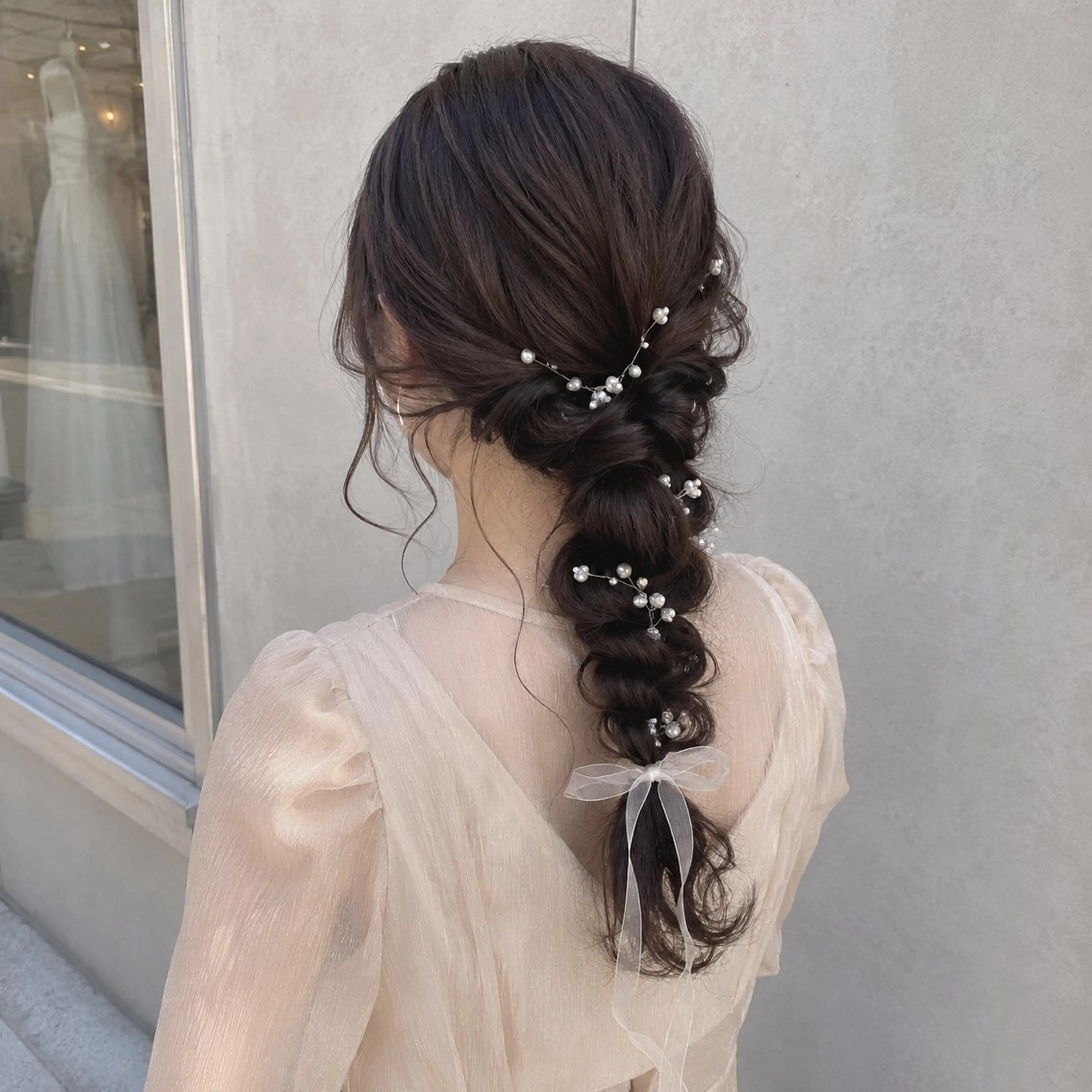 ヘアアレンジ 結婚式・ブライダル 卒業式のヘアスタイル ヘアセット 束感まつ毛/京都 優春🎀💭のマツエク・マツパデザイン