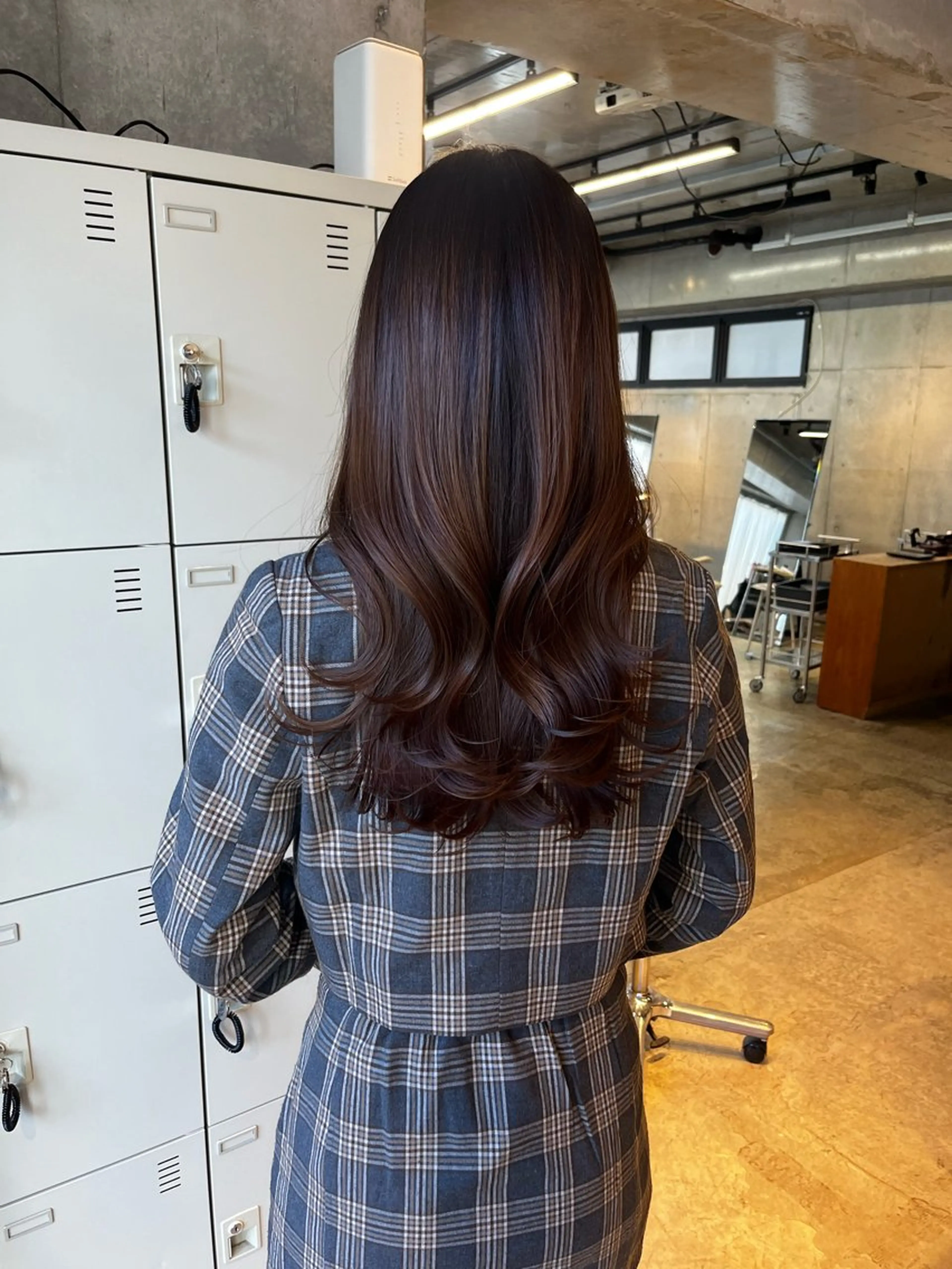 ロング カラー 透明感カラー オレンジ ヘアカラー トリートメント ムツキ/品のある 艶カラー/縮毛矯正のヘアスタイル