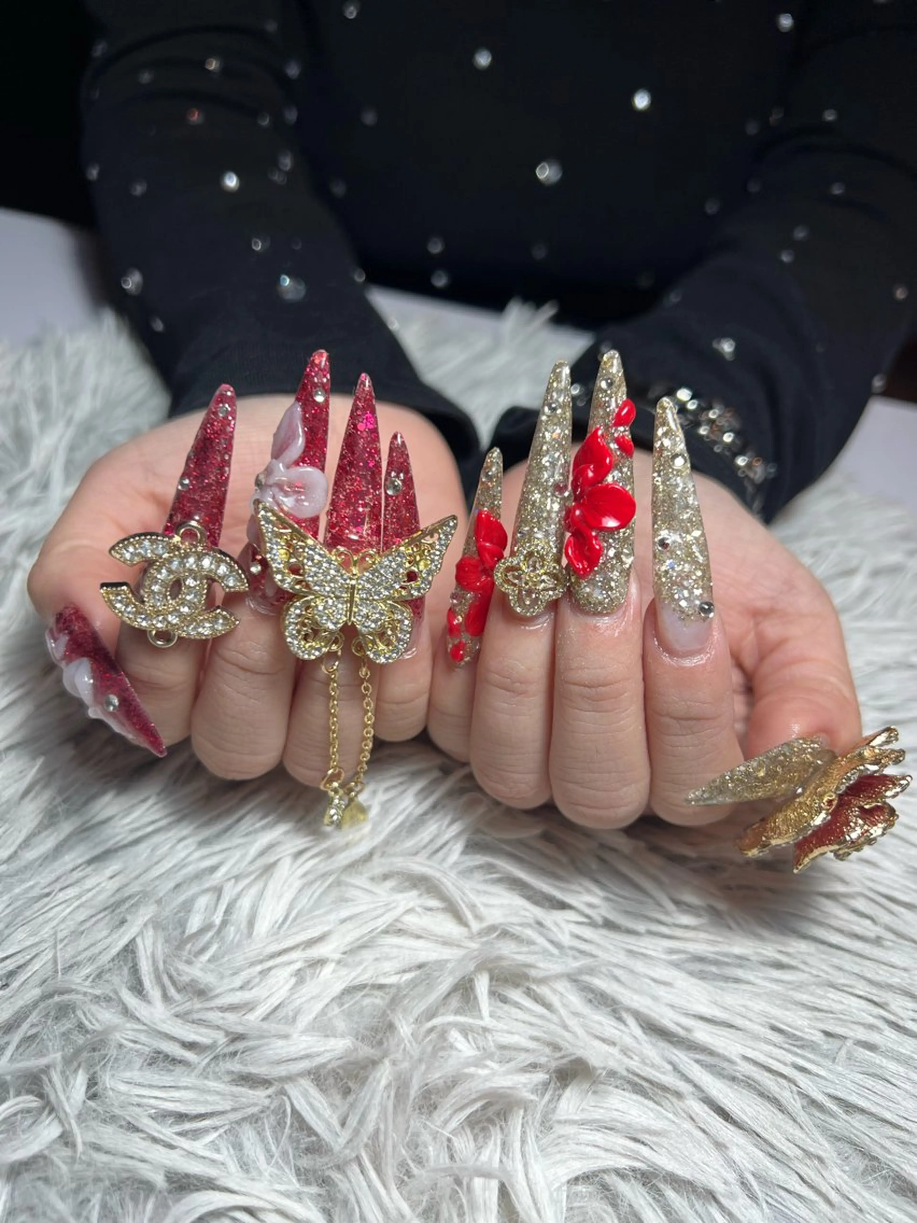 ネイル 成人式 スカルプネイル ハンドネイル シェヌネイル JURAのネイルデザイン