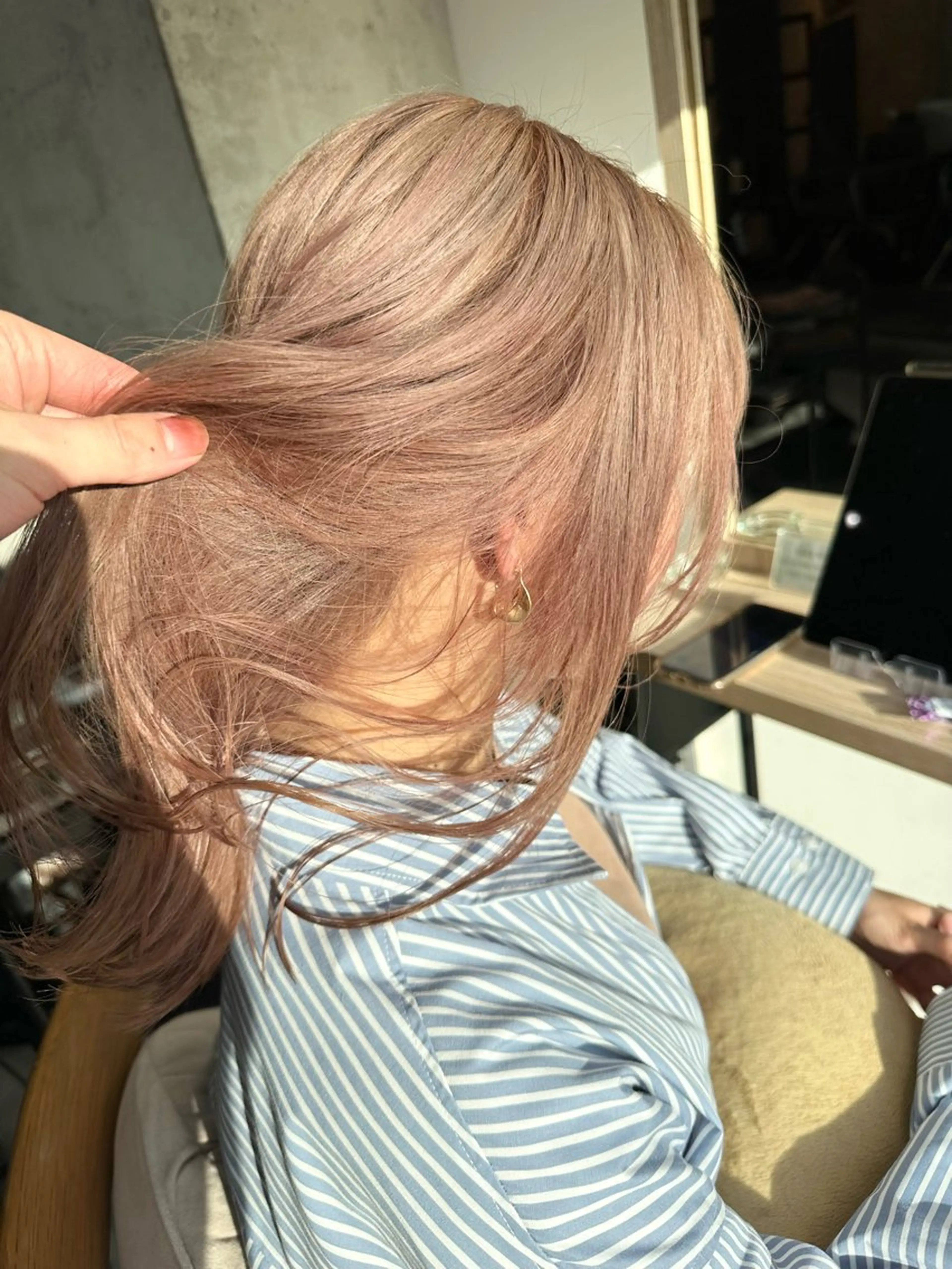 ミディアム カット ヘアカラー トリートメント ✨透明感カラー/縮毛 恵比寿HAYATO✨のヘアスタイル