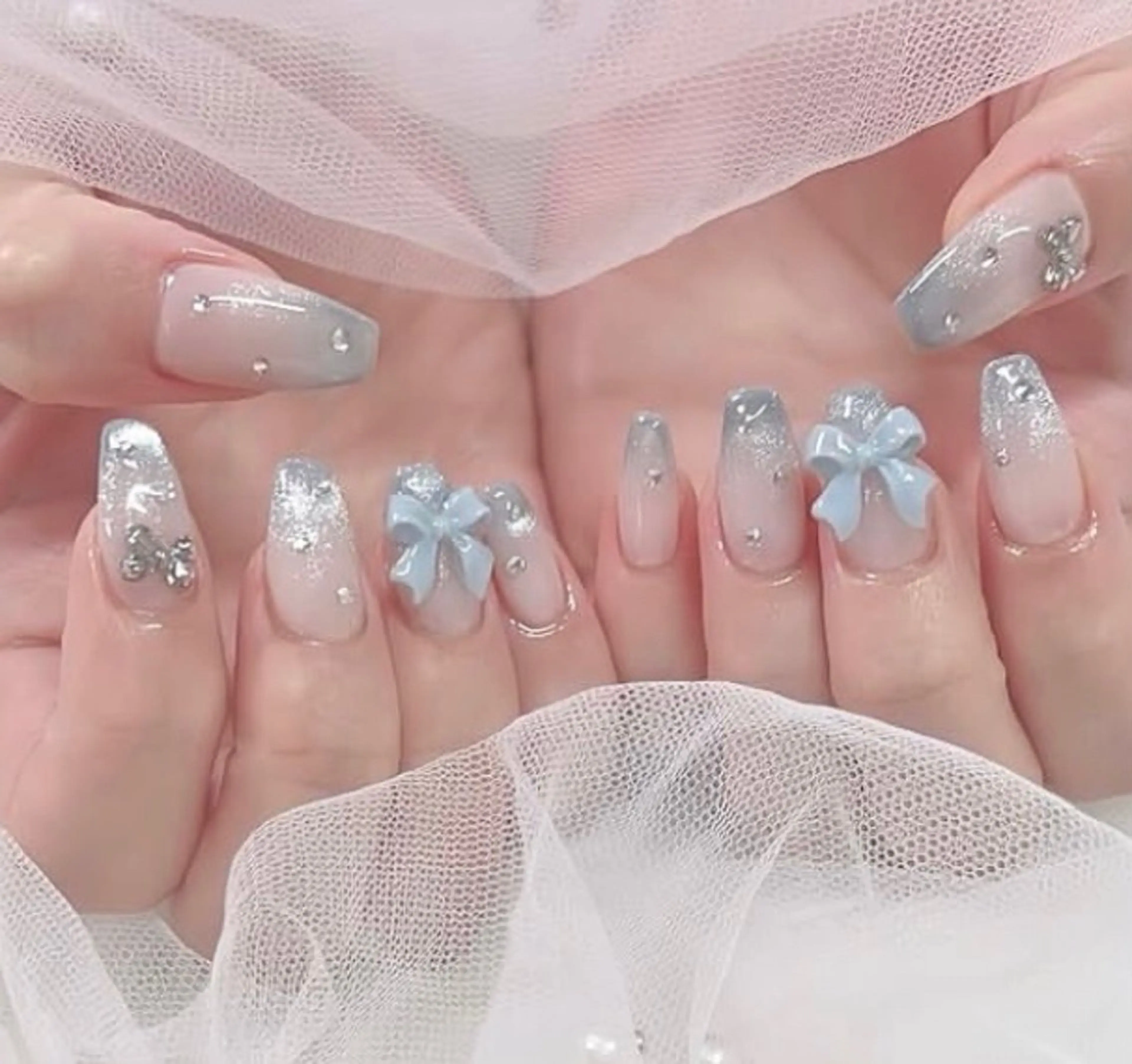 ネイル フレンチネイル ジェルネイル ガラスフレンチ 韓国ネイル マグネットネイル 大門浜松町 ネイルのネイルデザイン