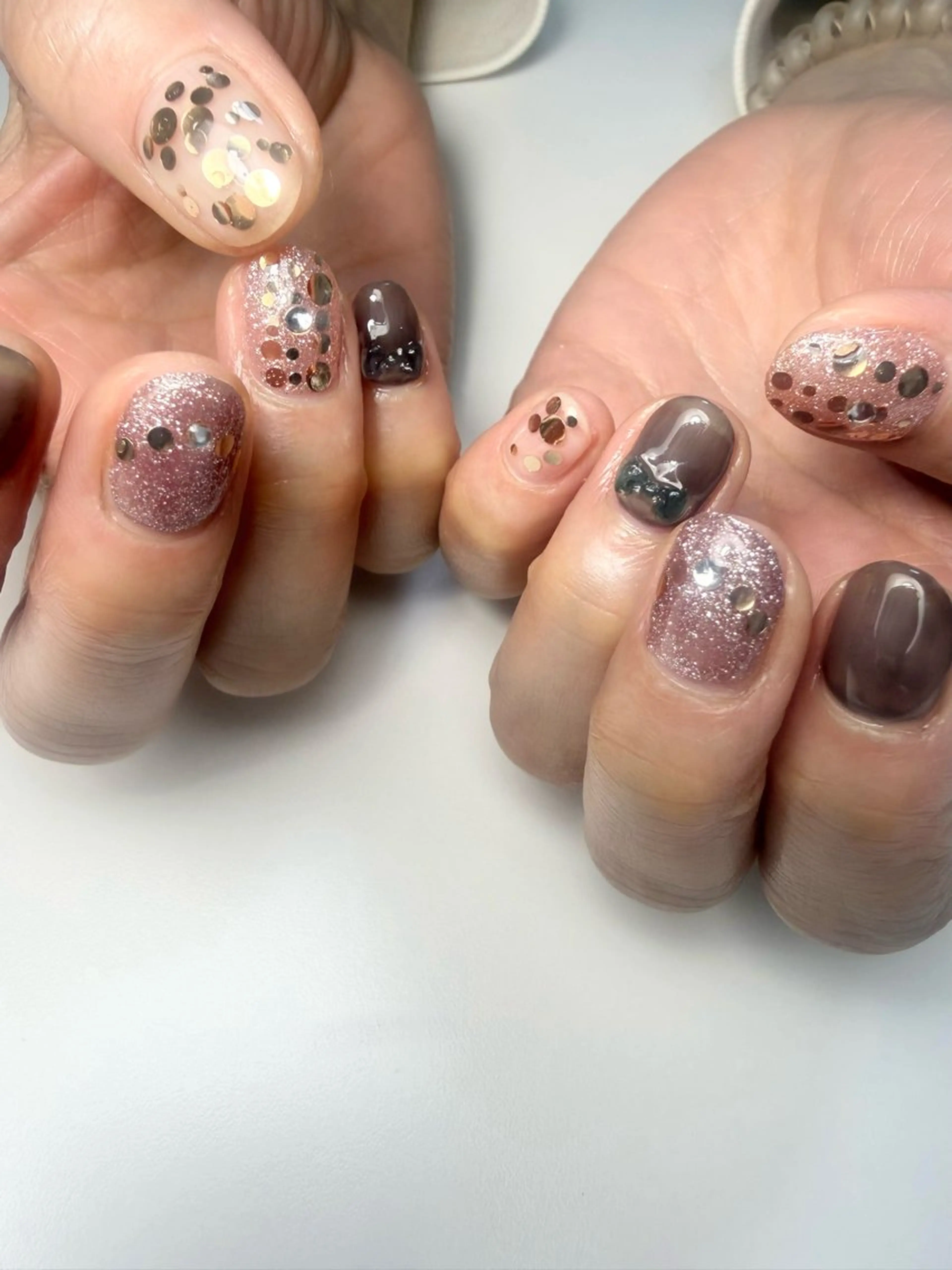 ネイル ラメ(グリッター) ピンク 北小岩ネイリスト吉田 由圭のネイルデザイン