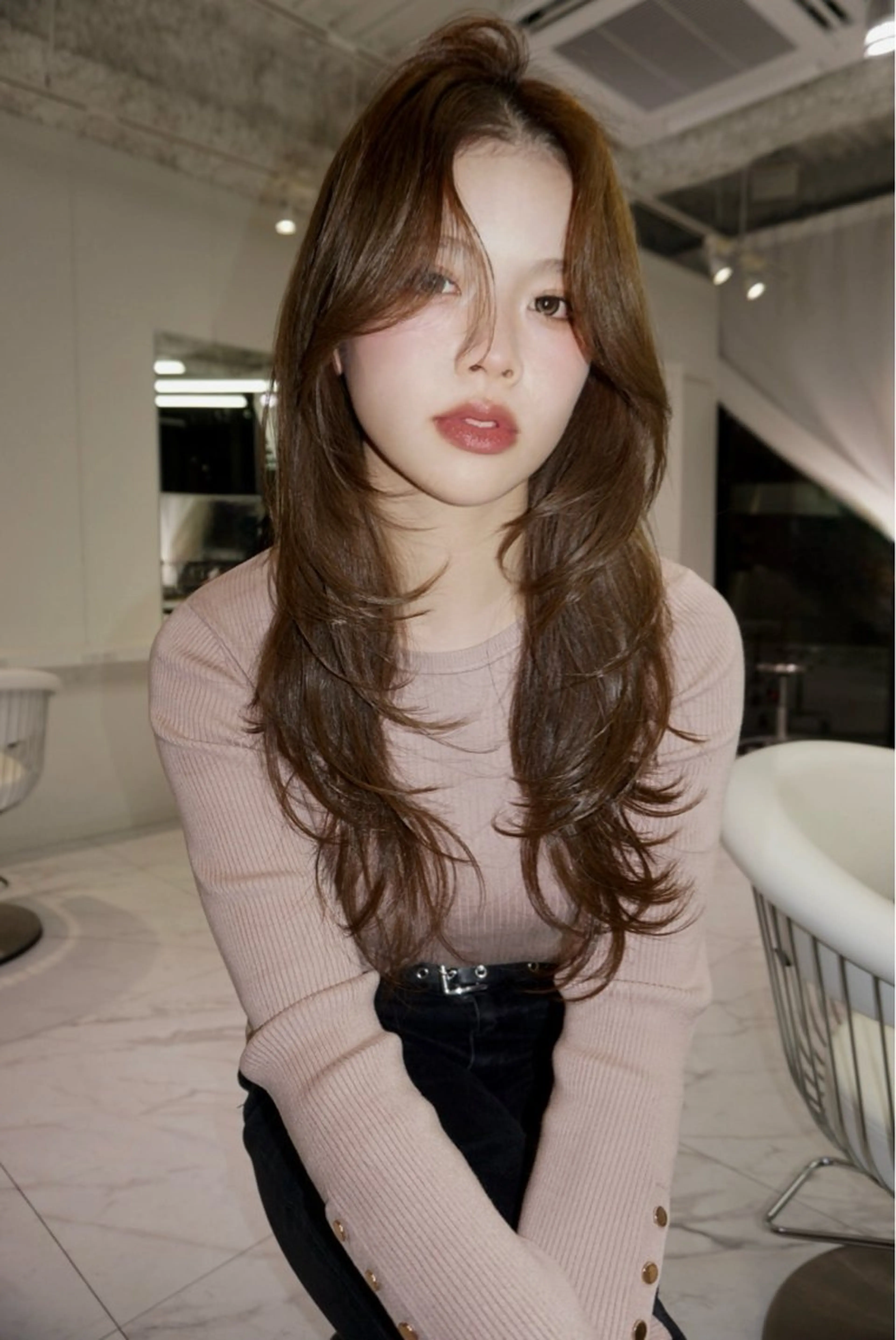 ロング カラー ベージュカラー ブリーチ カット ヘアカラー トリートメント 名古屋ダブルカラー DEAN石川理子のヘアスタイル