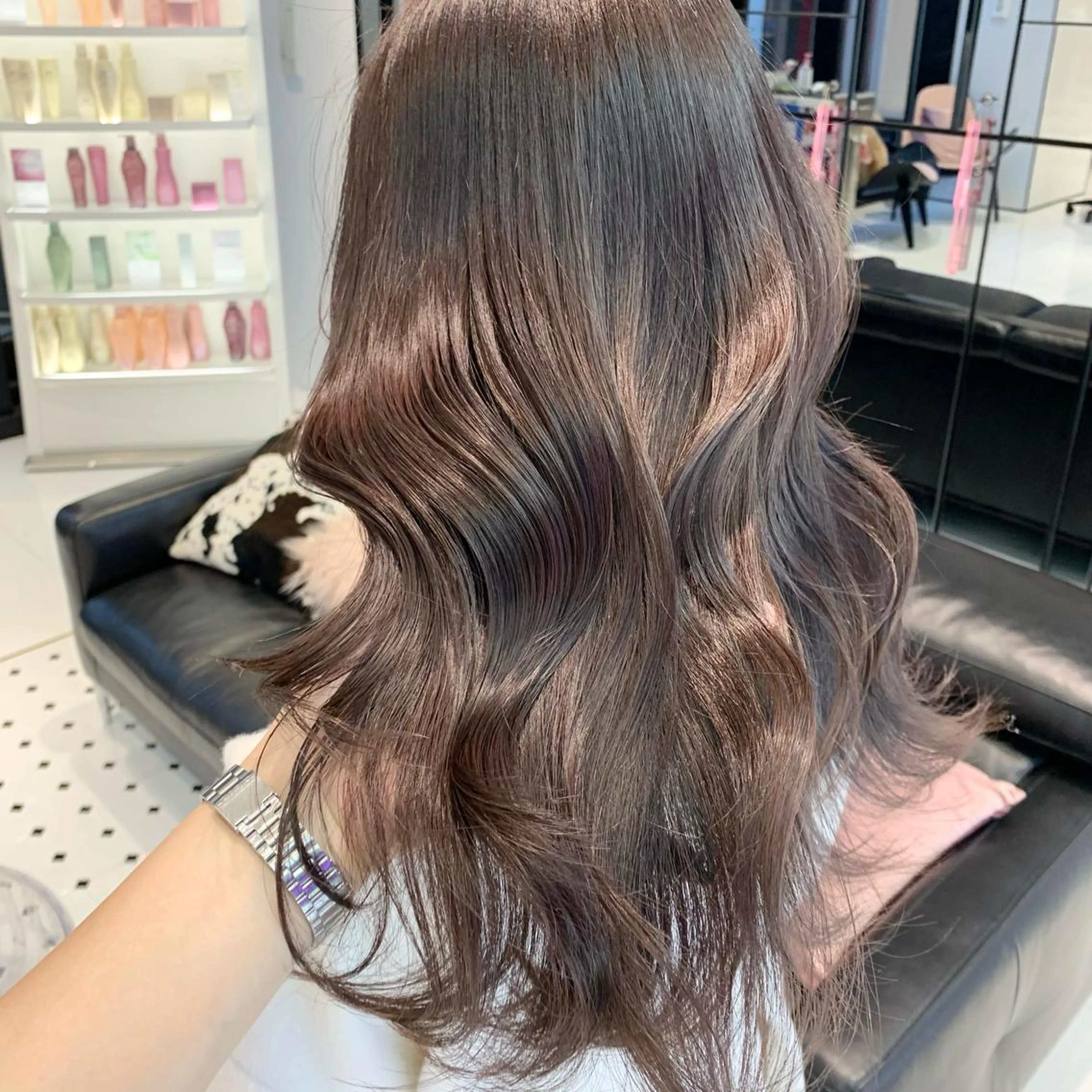 セミロング カラー ブラウンカラー くすみブラウン ハッシュカット/ハイ トーン/MANAMIのヘアスタイル