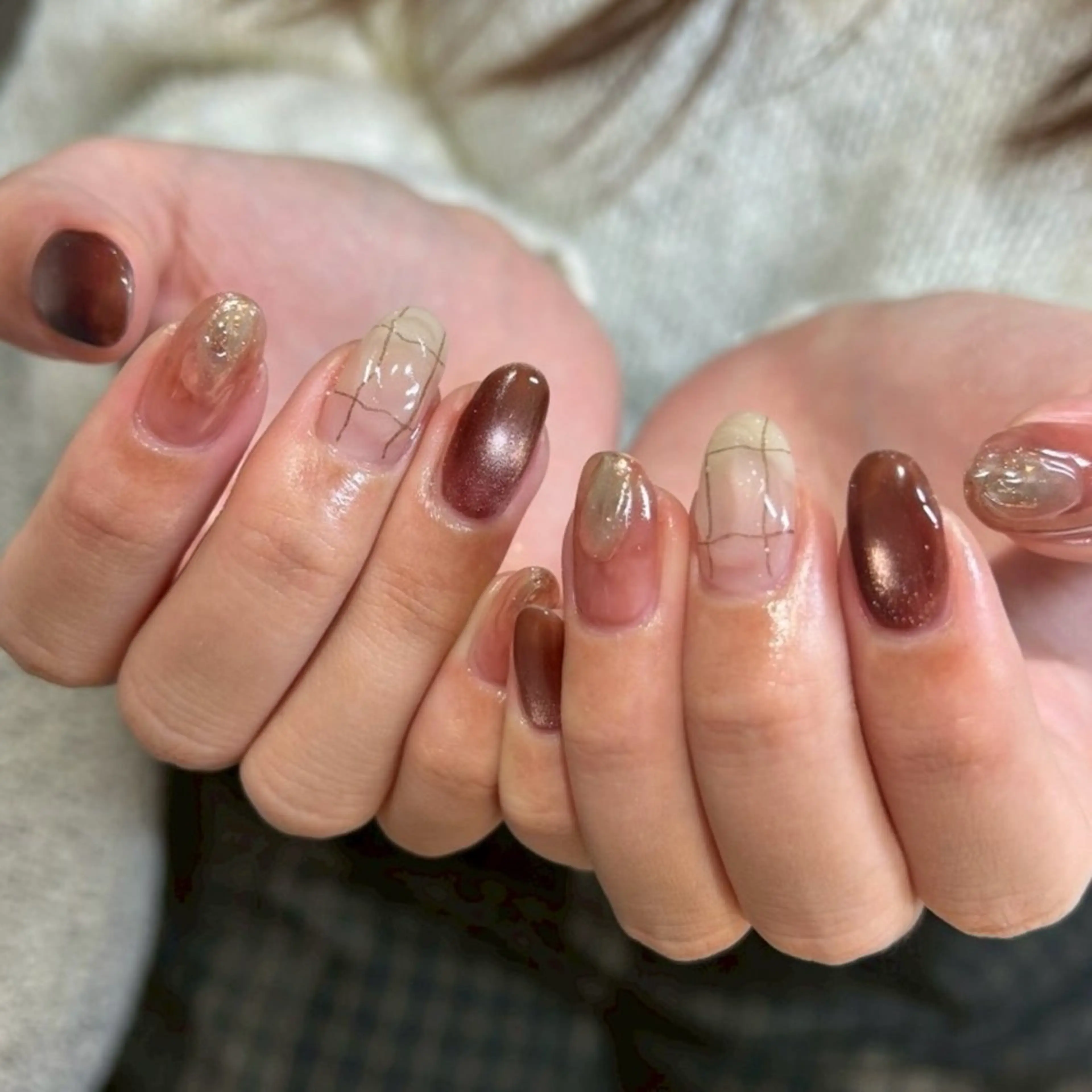 ネイル ニュアンスネイル バレンタイン ハンドネイル nail‪◯ petitnanoのネイルデザイン