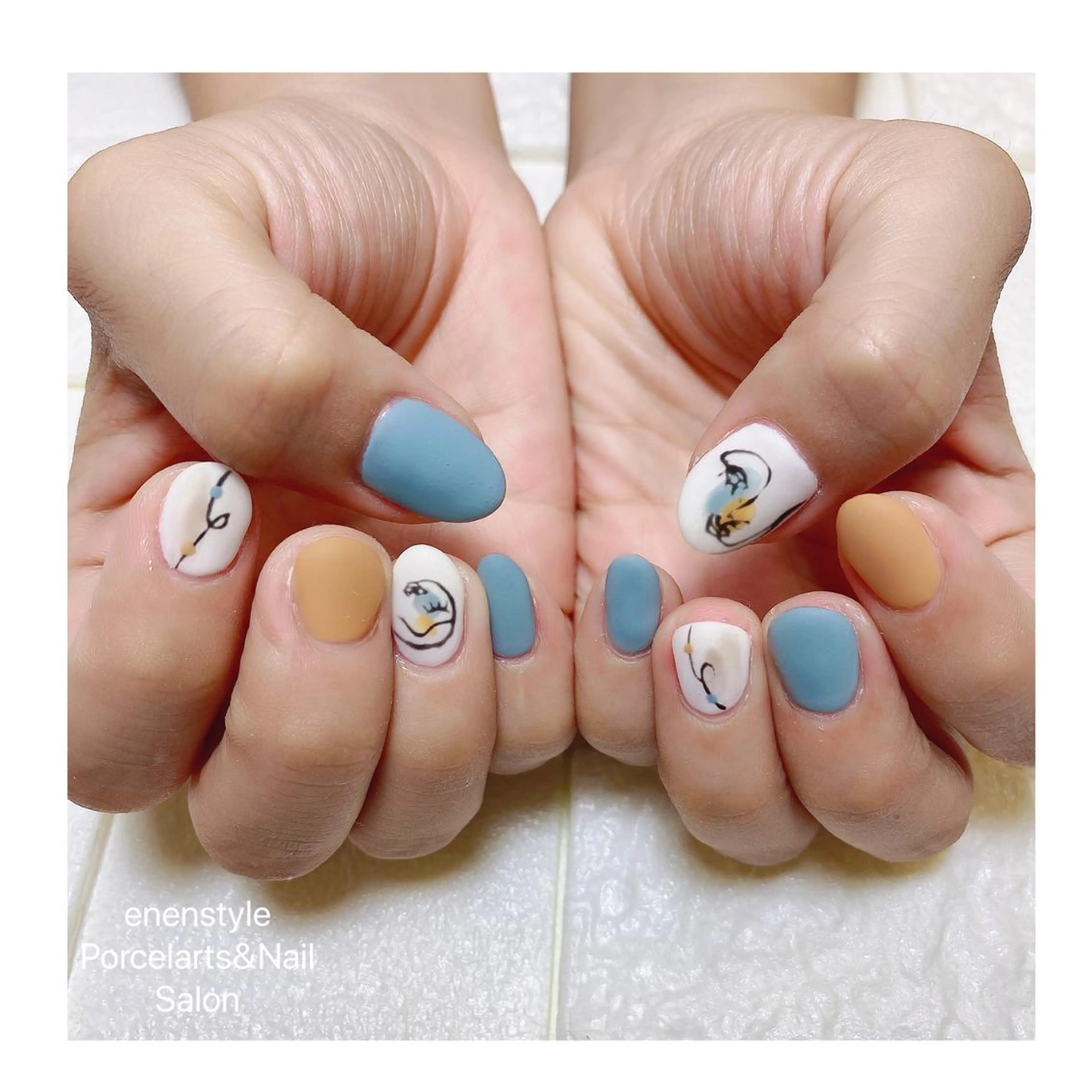 ショート ネイル ハンドネイル 👑enen style👑のネイルデザイン