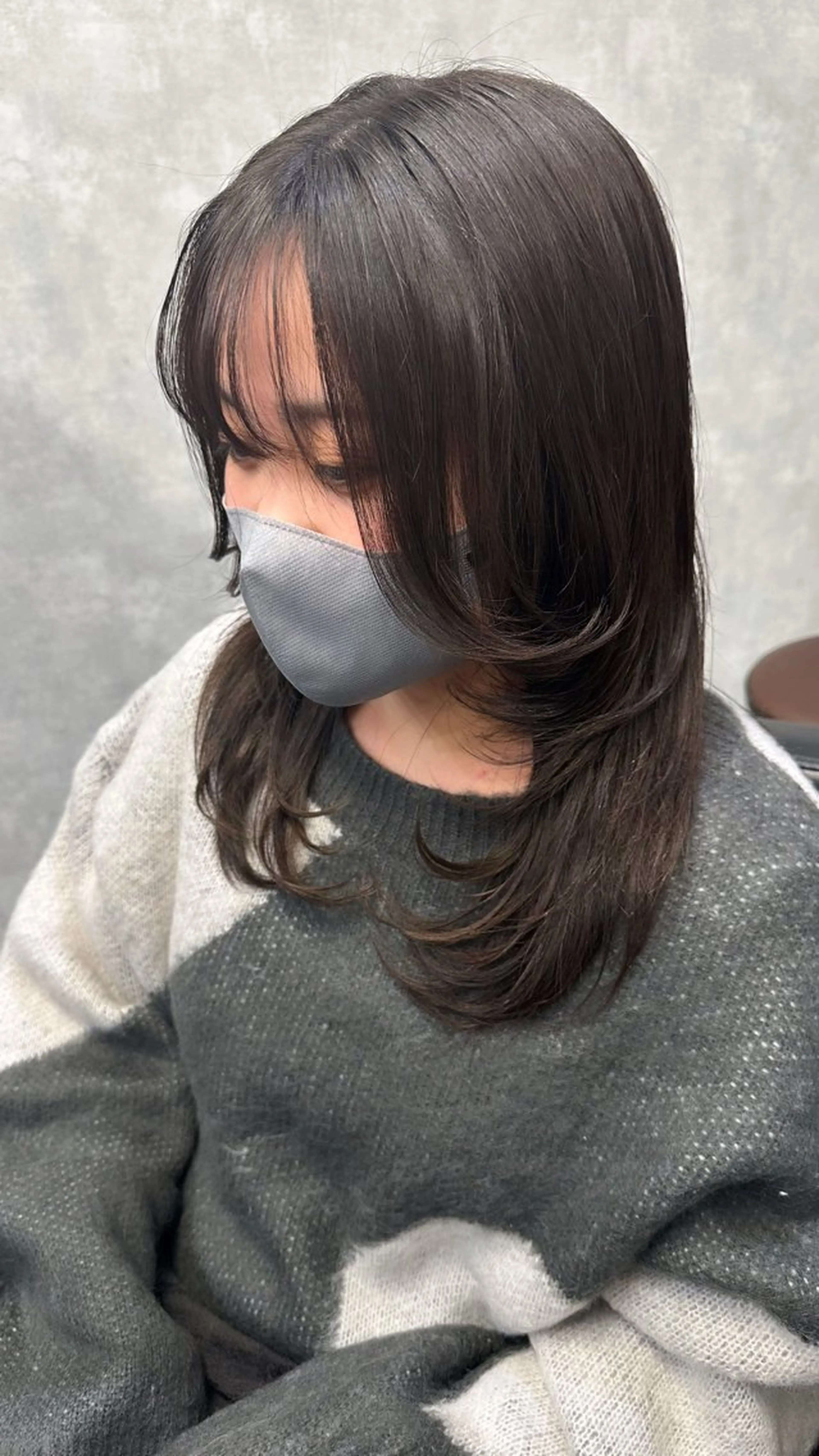 《韓国ヘア》顔周りレイヤーカット+透明感カラー+Aujuaトリートメントの写真