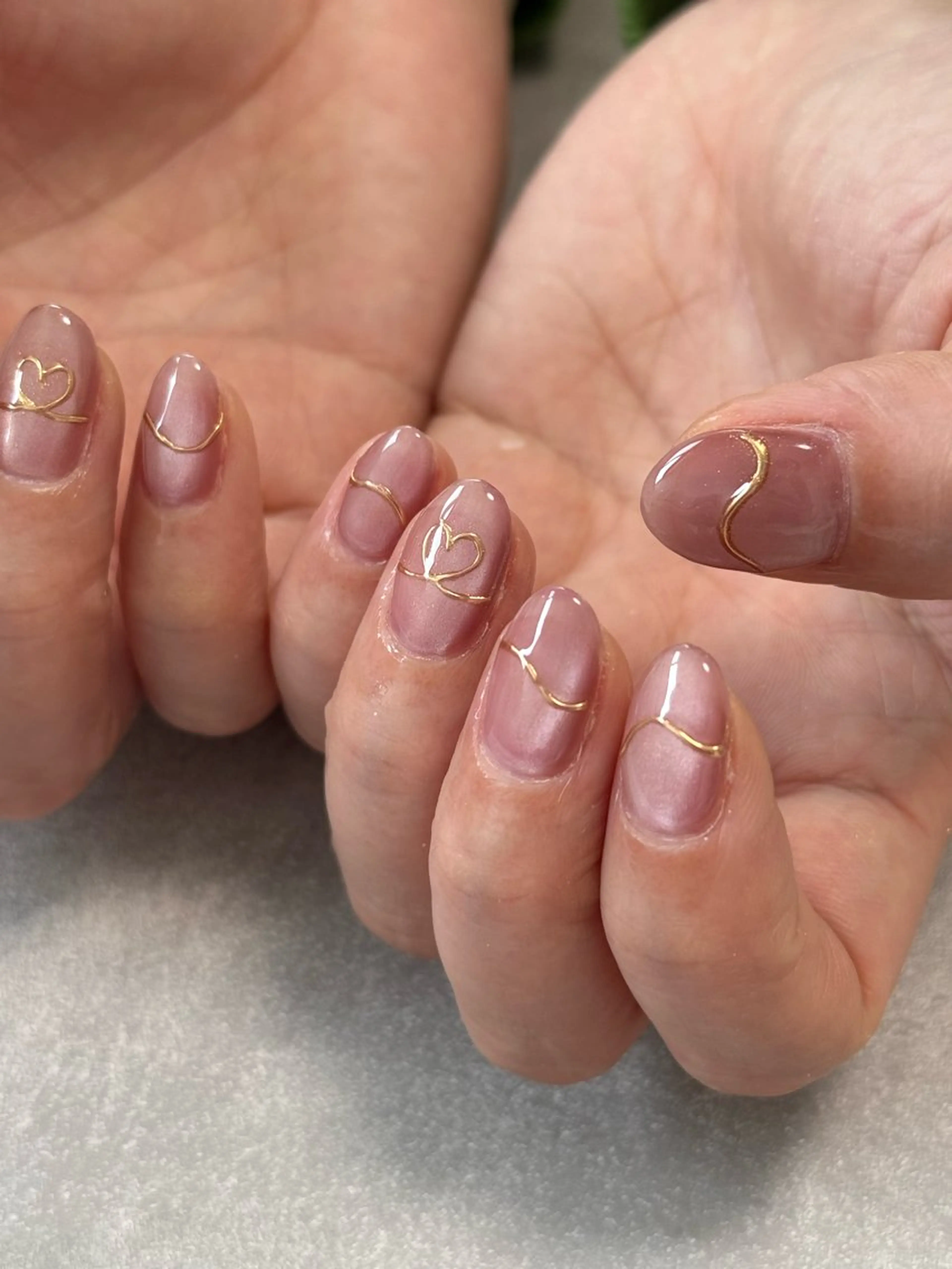 ネイル ジェルネイル ハート マグネットネイル ワンホンネイル nailroom amyのネイルデザイン