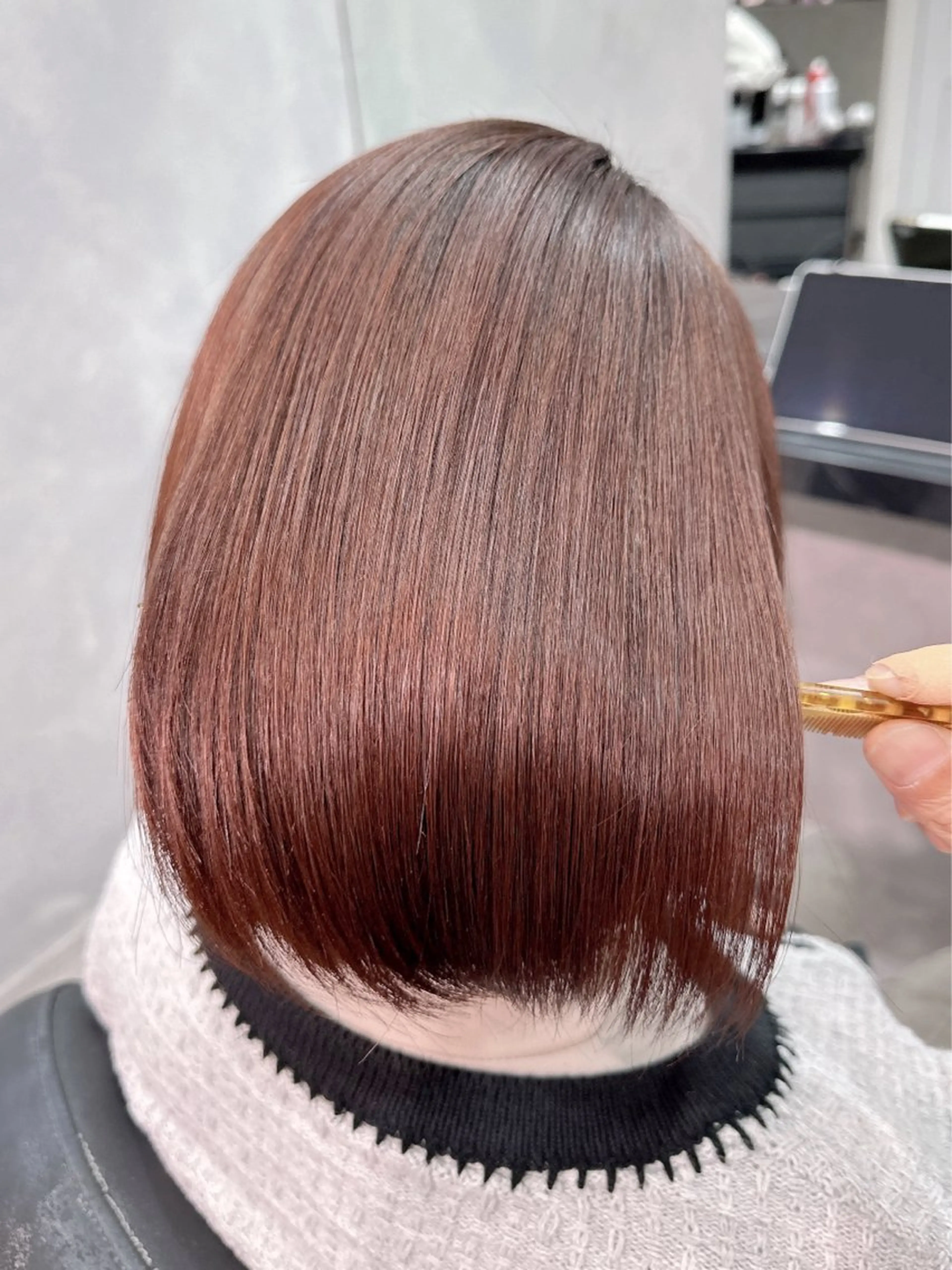 ショート 伸ばしかけ 髪質改善 縮毛矯正 トリートメント 酸熱トリートメント 縮毛矯正 トリートメント LUANA/千種 竹内康のヘアスタイル