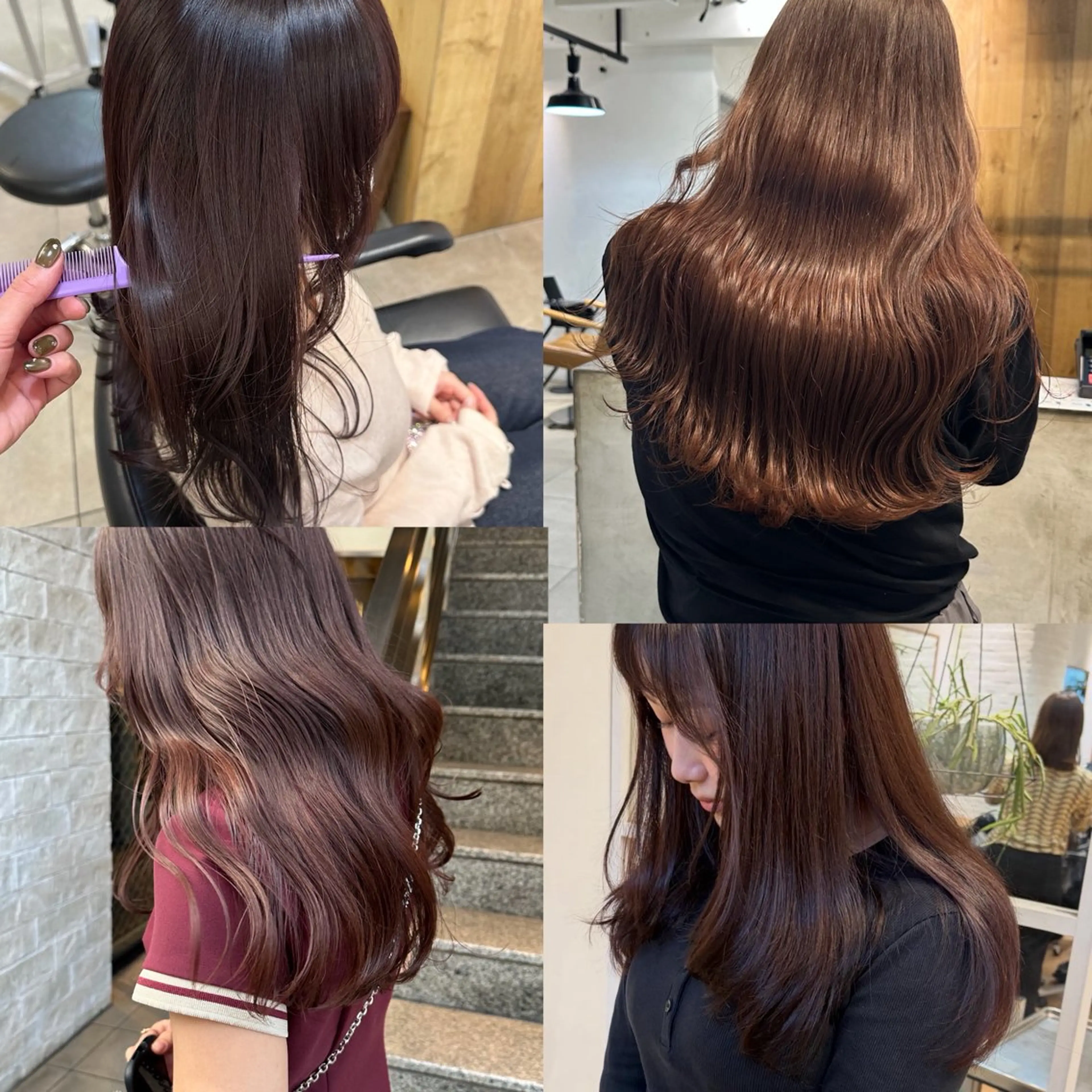 セミロング カラー カット ヘアカラー 艶ストレート✨透明感 カラー🎀♡mariのヘアスタイル