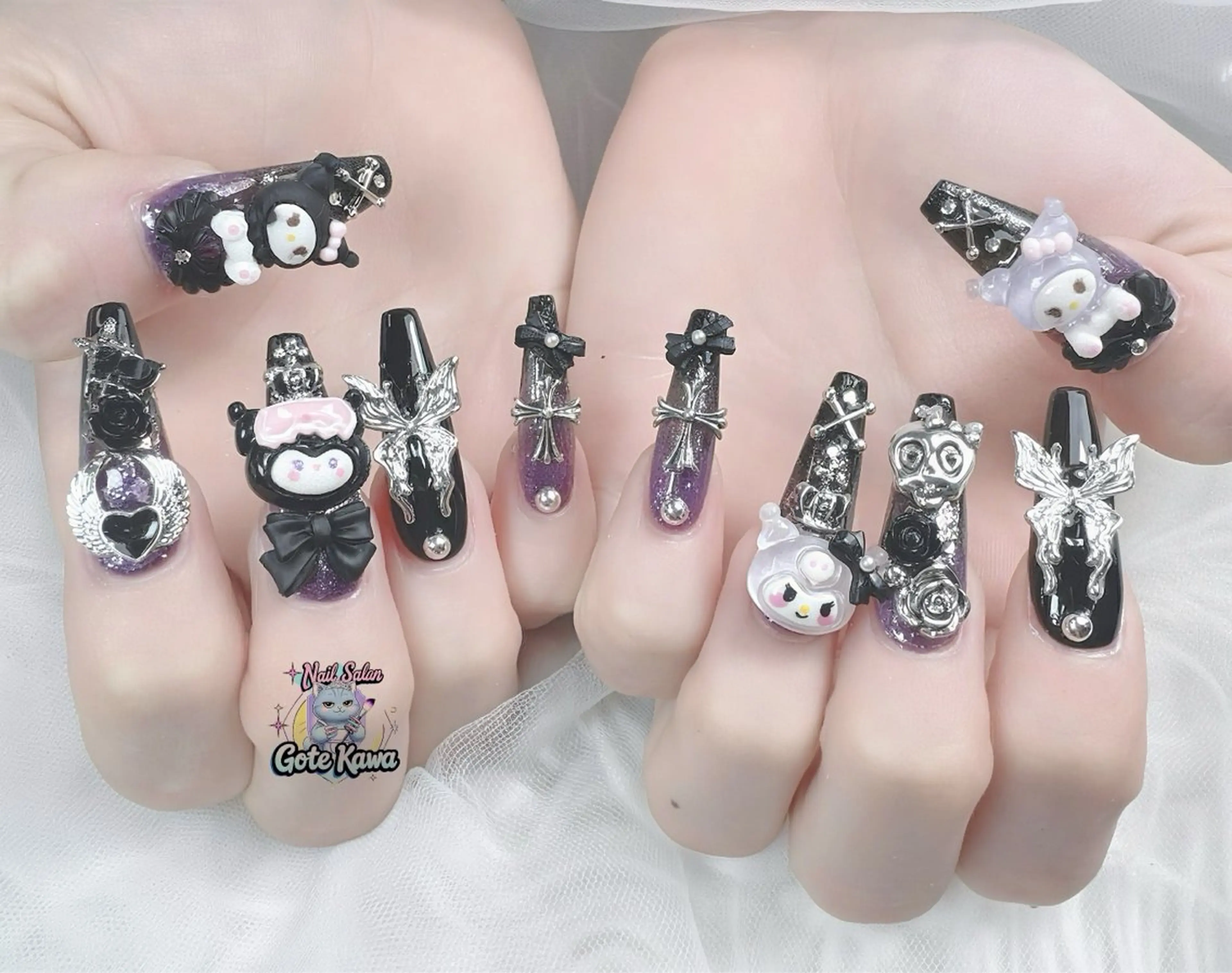 ネイル グラデーション パープル ハンドネイル ハンドケア Gote Kawa nail salonのネイルデザイン