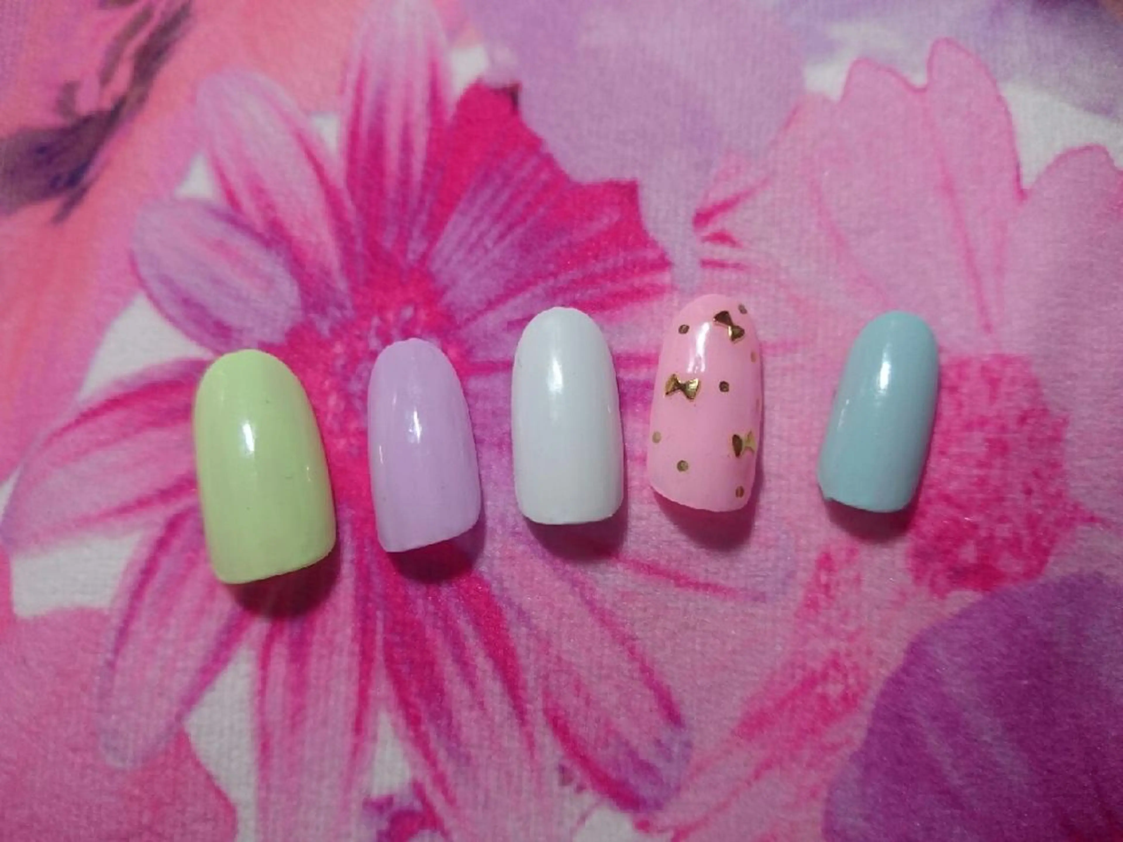 ネイル パステルネイル リボン JEWEL nailのネイルデザイン