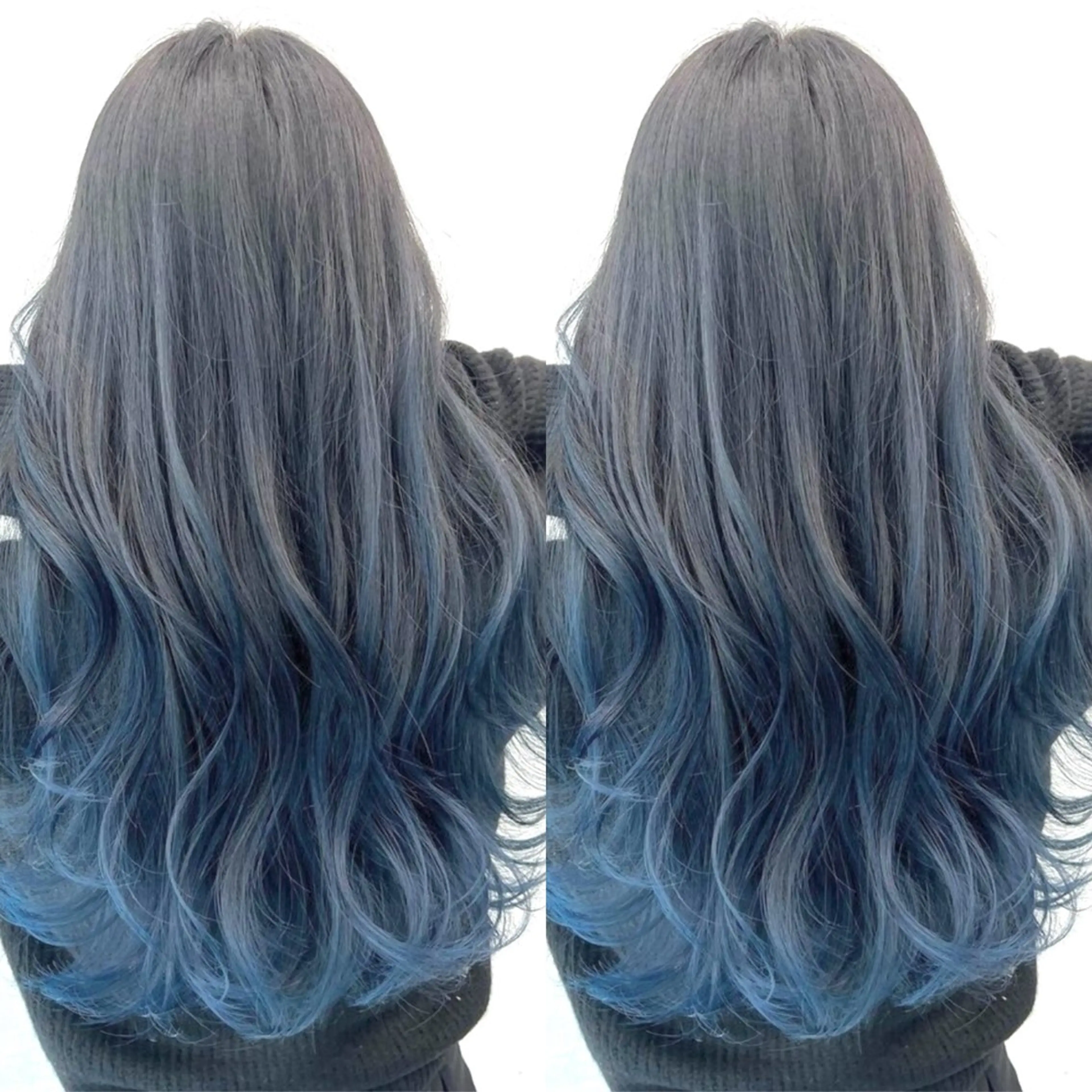 ロング カラー アクアカラー ブルーカラー グラデーションカラー ブリーチ無しダブル カラー🦕まどかのヘアスタイル