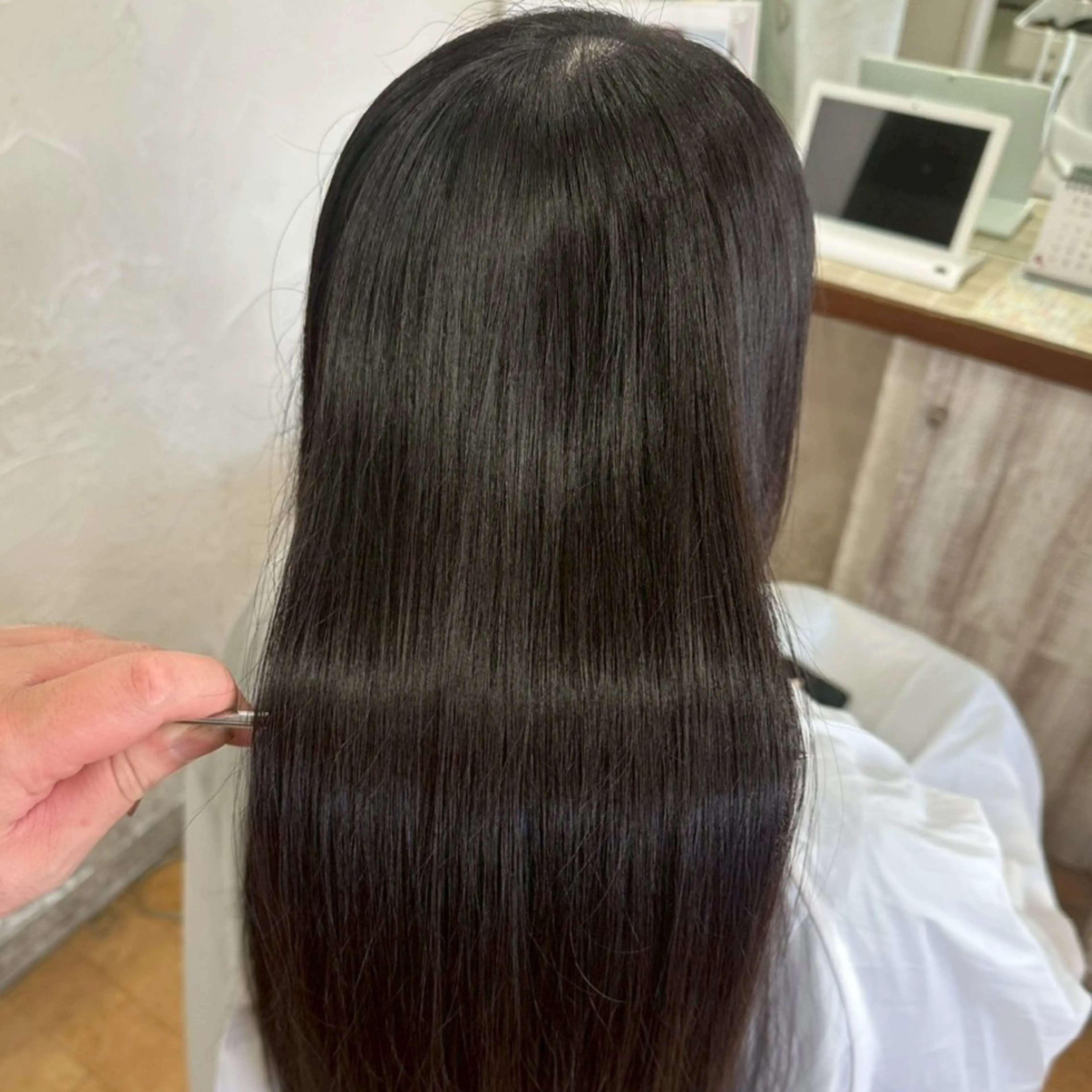 カラー ロング 縮毛矯正 無料モデル募集中🫧 田村 羽夏のヘアスタイル