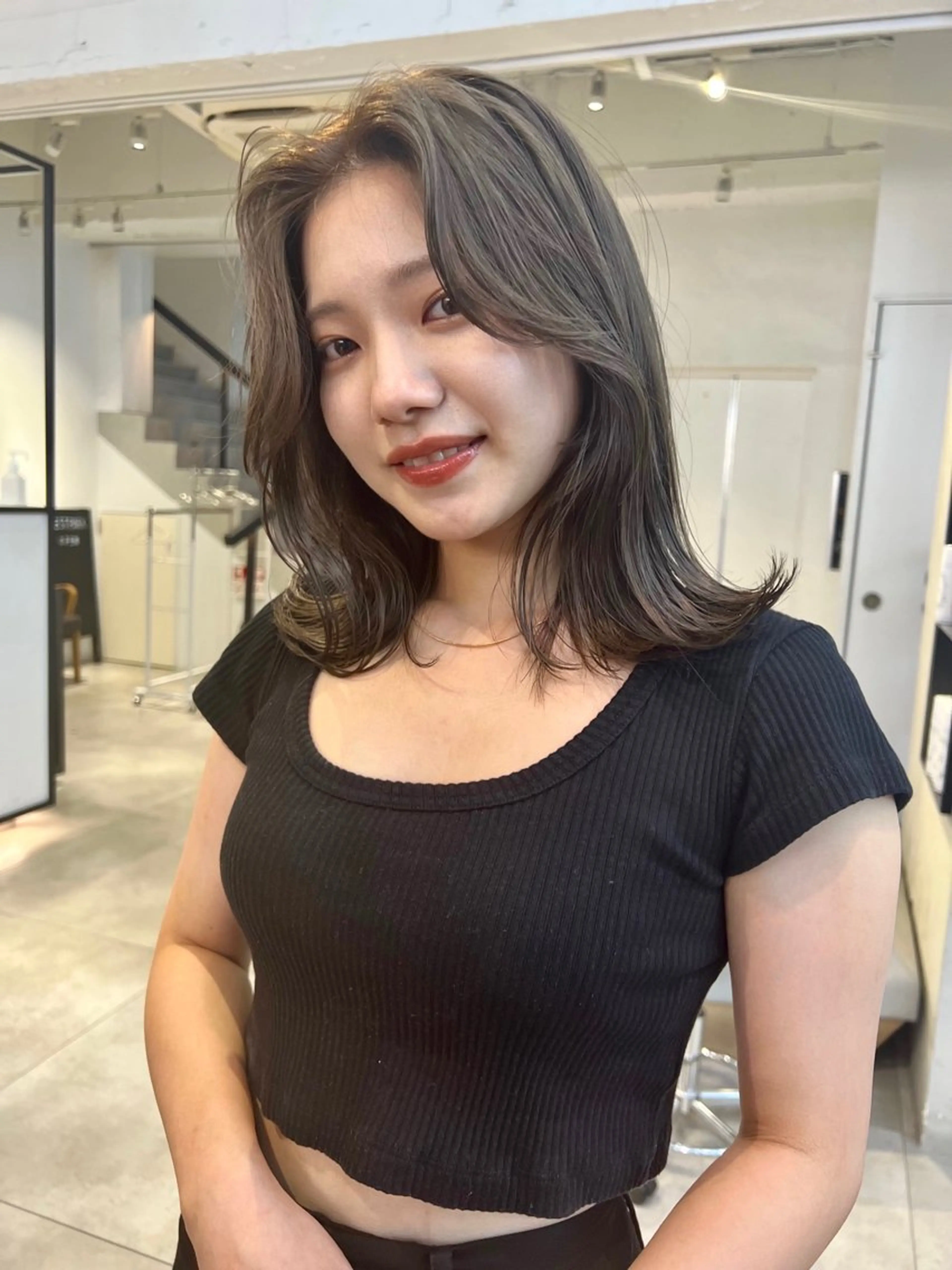 ミディアム カラー 透明感カラー 顔周りカット/透明感 カラー✂️MEIのヘアスタイル