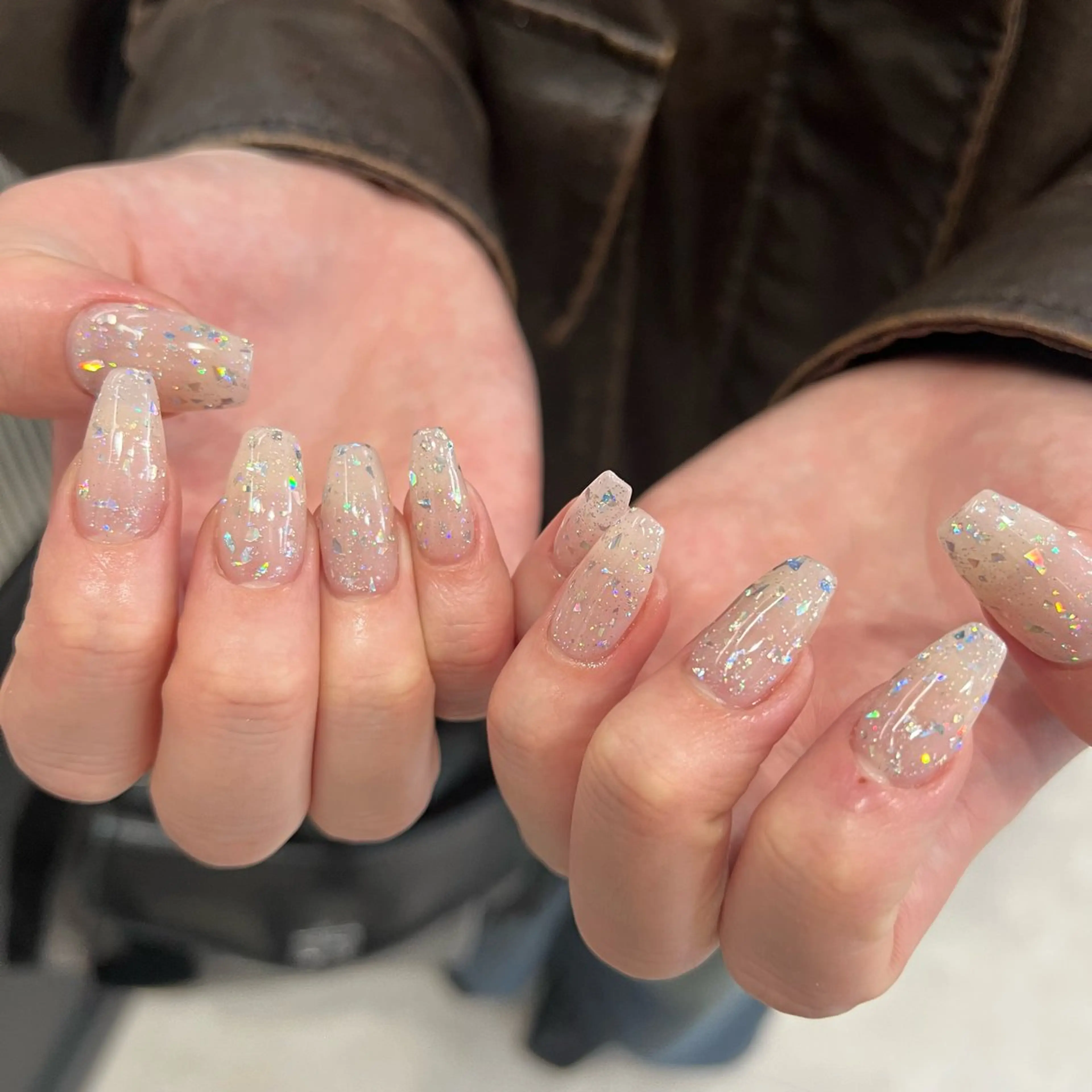 ネイル 長さ出し フットネイル フレンチネイル ガラスフレンチ グラデーション ハンドネイル M2beauty Renaのネイルデザイン