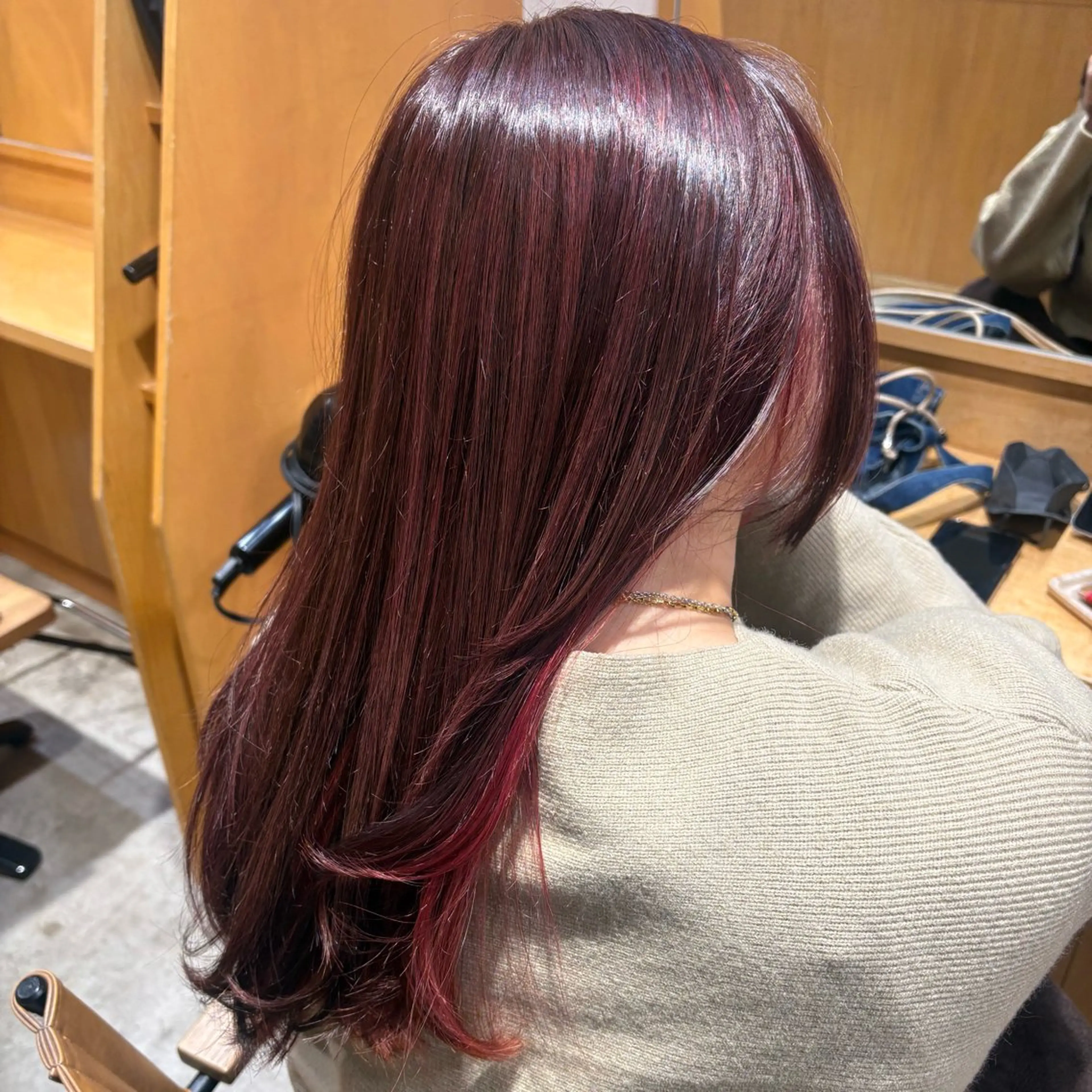 セミロング ハイライト ヘアカラー GINZARay2 風本朱里🐥のヘアスタイル