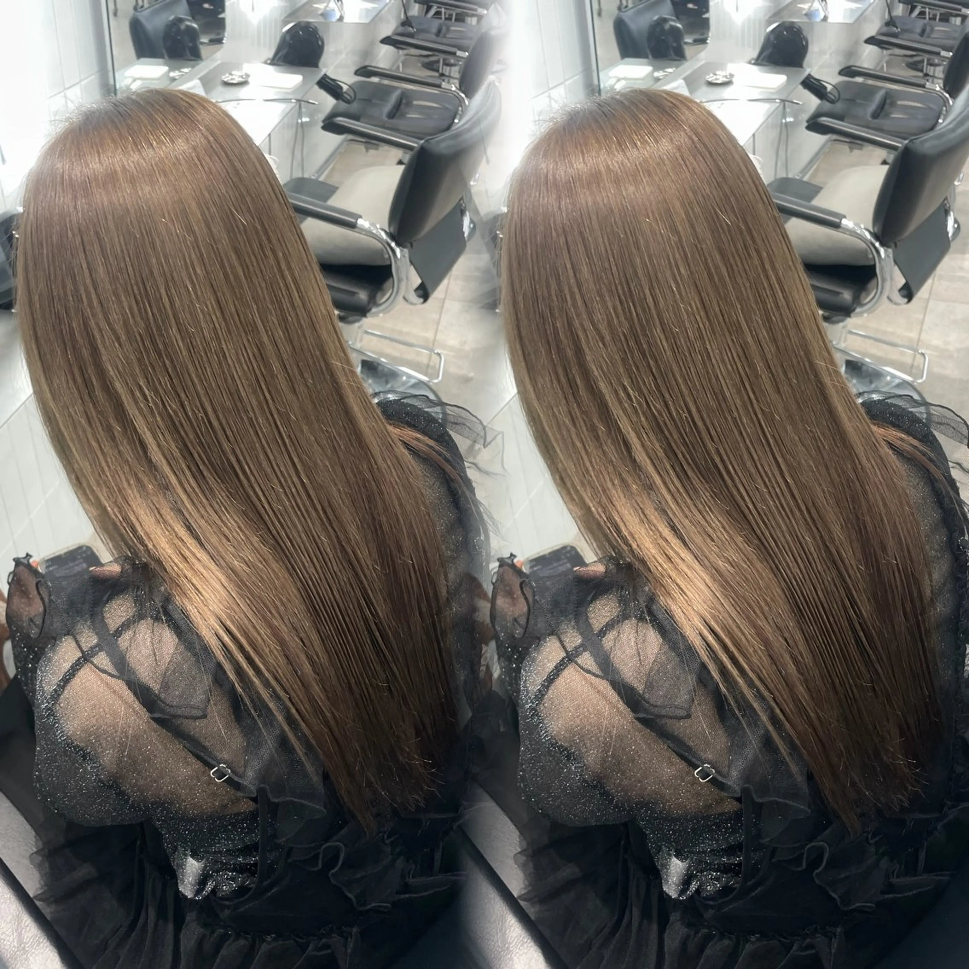 ロング カラー ベージュカラー ヘアカラー トリートメント 表参道/ハイライト バレイヤージュのヘアスタイル