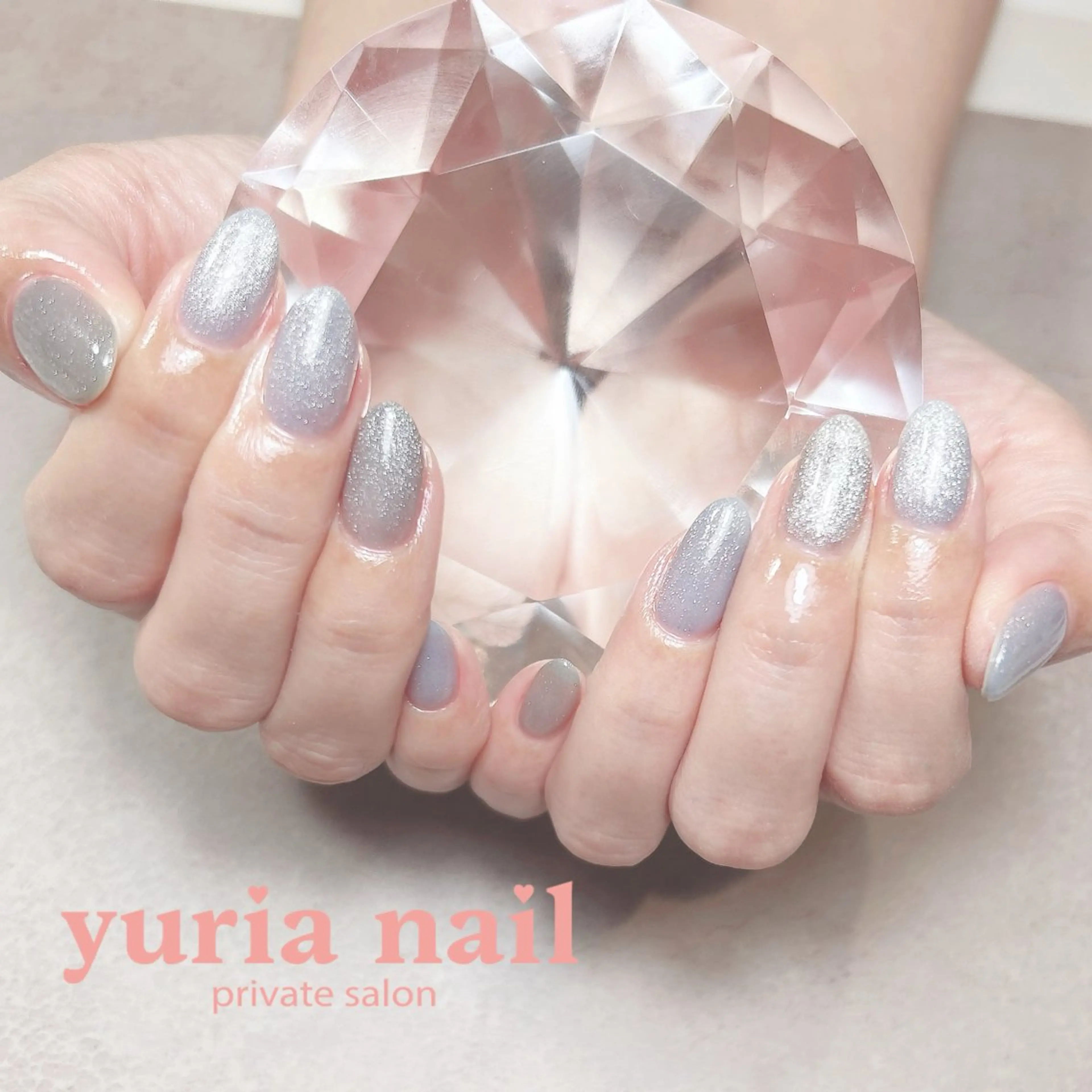 ネイル アートネイル ブルー ジェルネイル キラキラネイル マグネットネイル ハンドネイル 小林 ゆりあのネイルデザイン