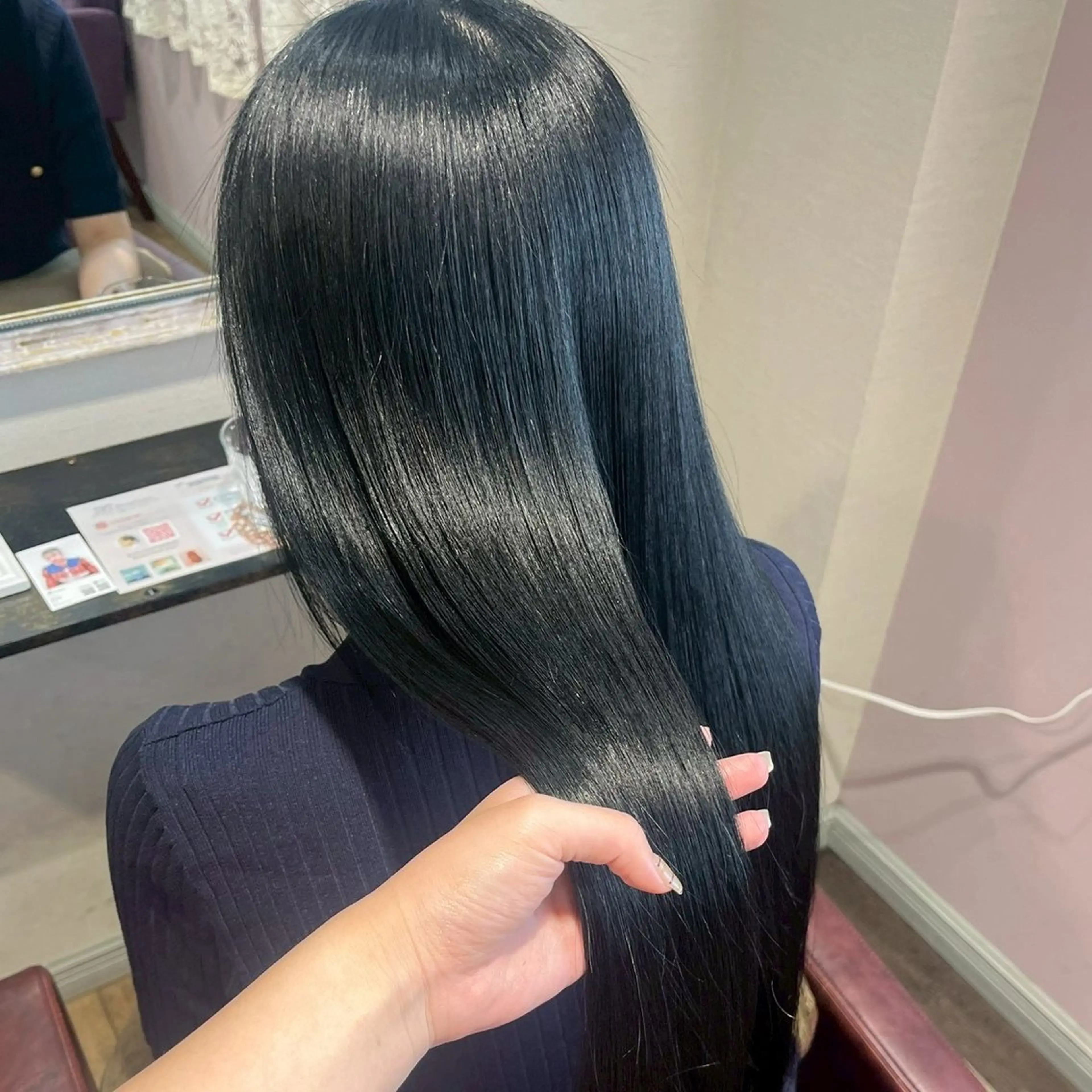 ロング カラー ヘアカラー トリートメント 艶カラー/メンズ パーマ/いくののヘアスタイル