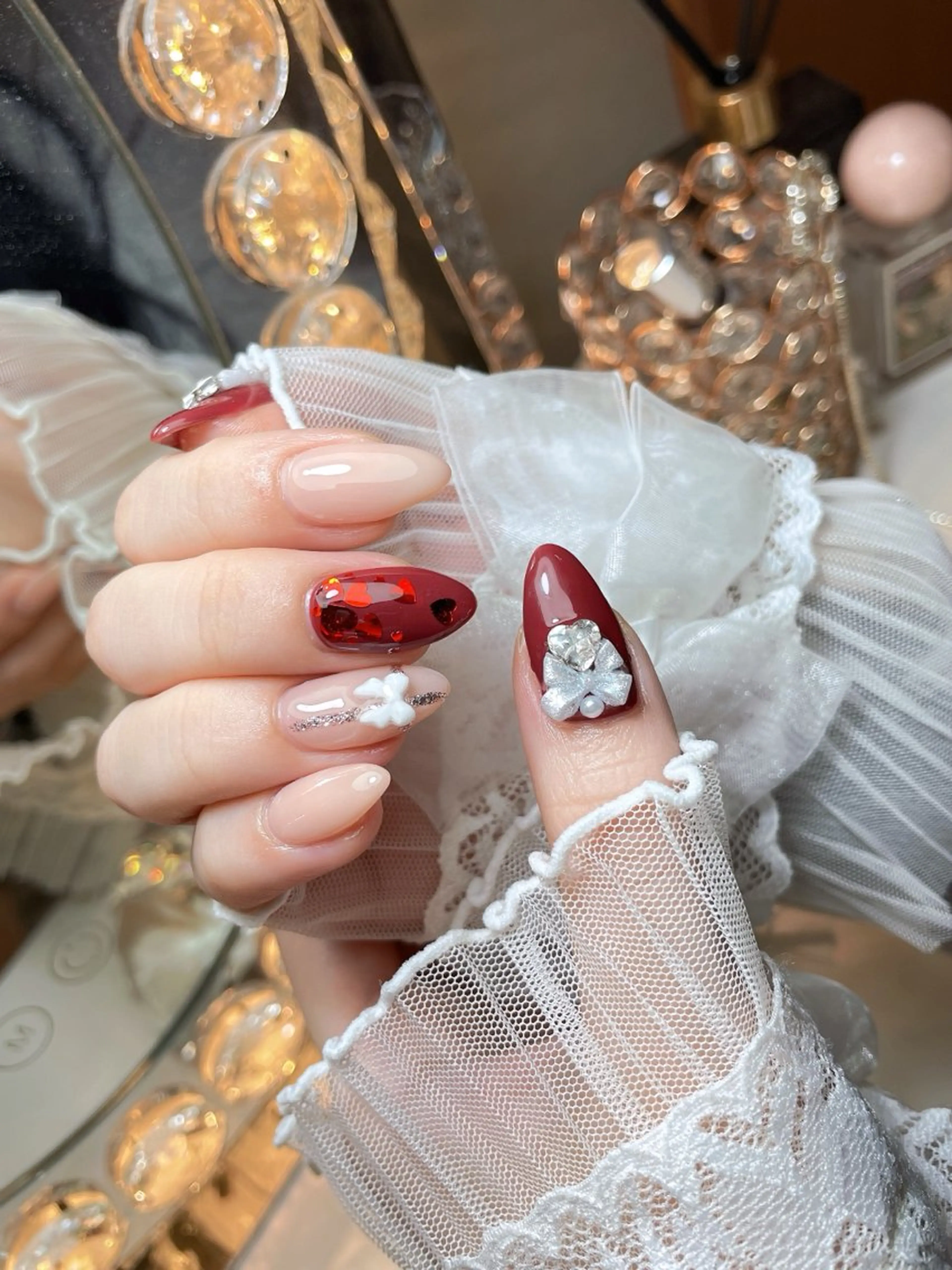 ネイル 23時まで❤︎韓国、 ワンホンネイルのネイルデザイン